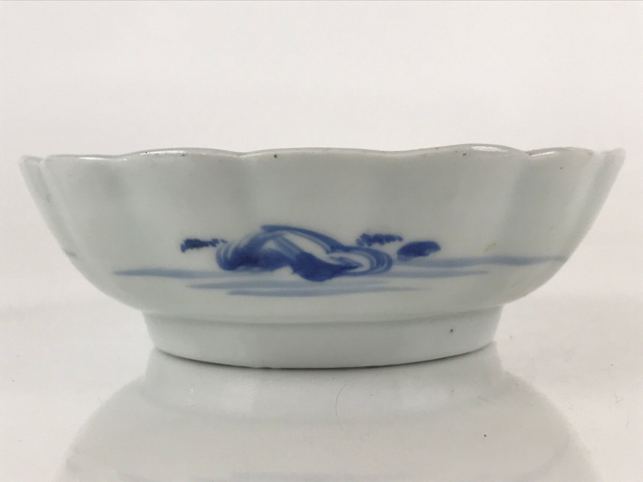 Antique Japanese Koimari Ware Porcelain Bowl Blue Sometsuke Landscape PY165