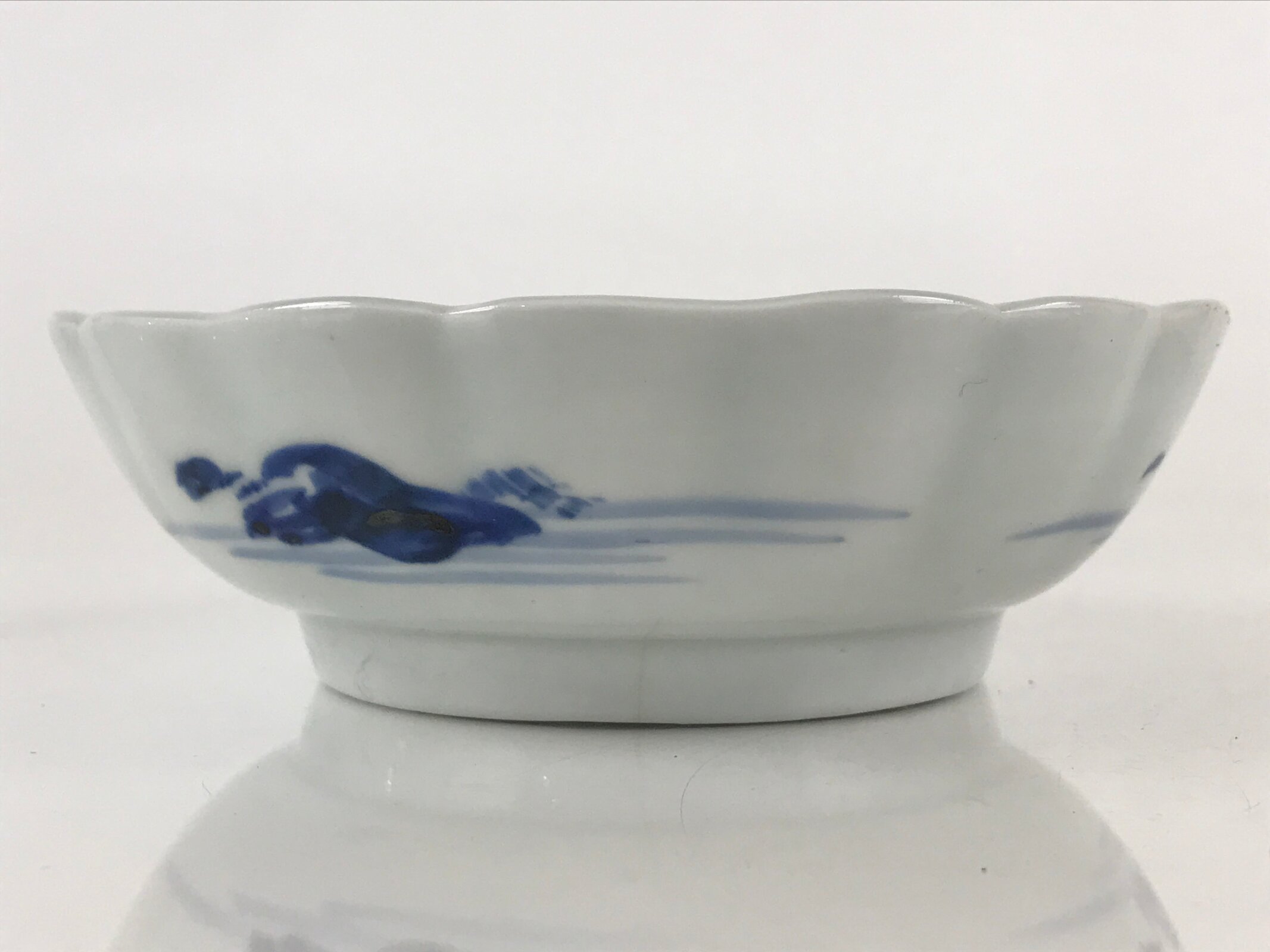 Antique Japanese Koimari Ware Porcelain Bowl Blue Sometsuke Landscape PY165