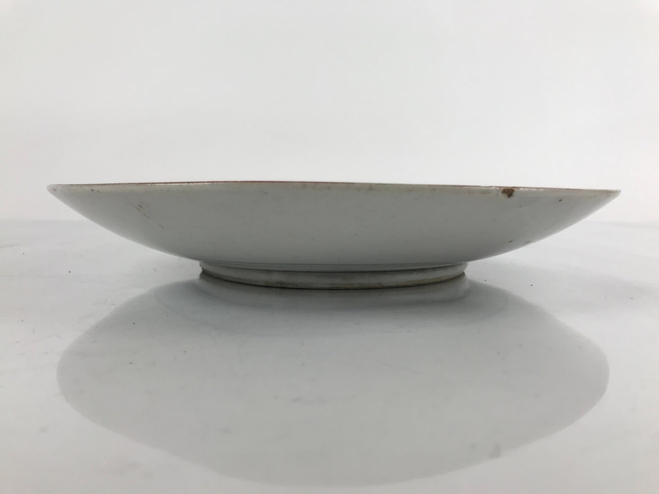 Antique Japanese Kutani Koimari Porcelain Round Plate Peony Red Blue Green PY821