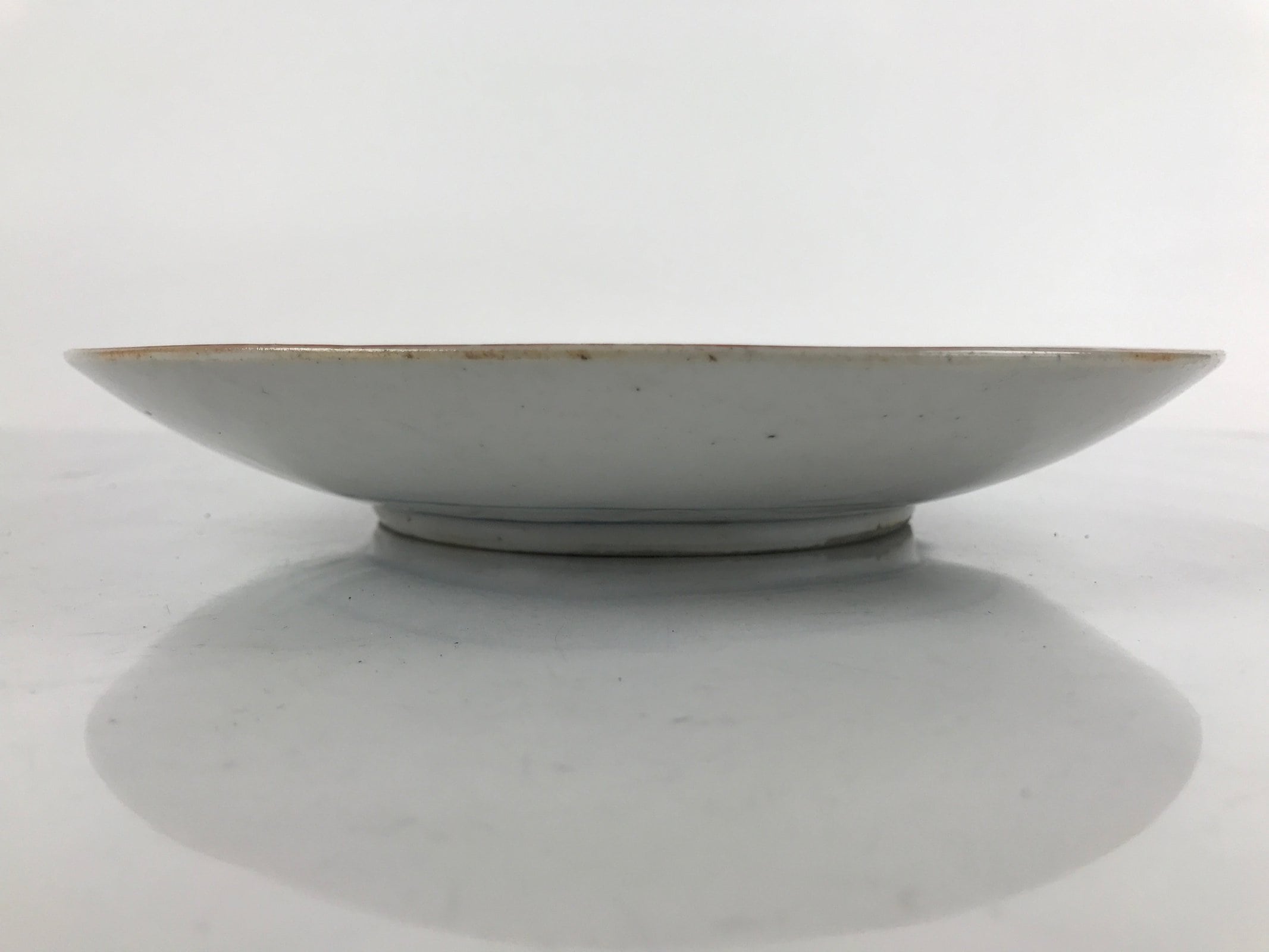 Antique Japanese Kutani Koimari Porcelain Round Plate Peony Red Blue Green PY821