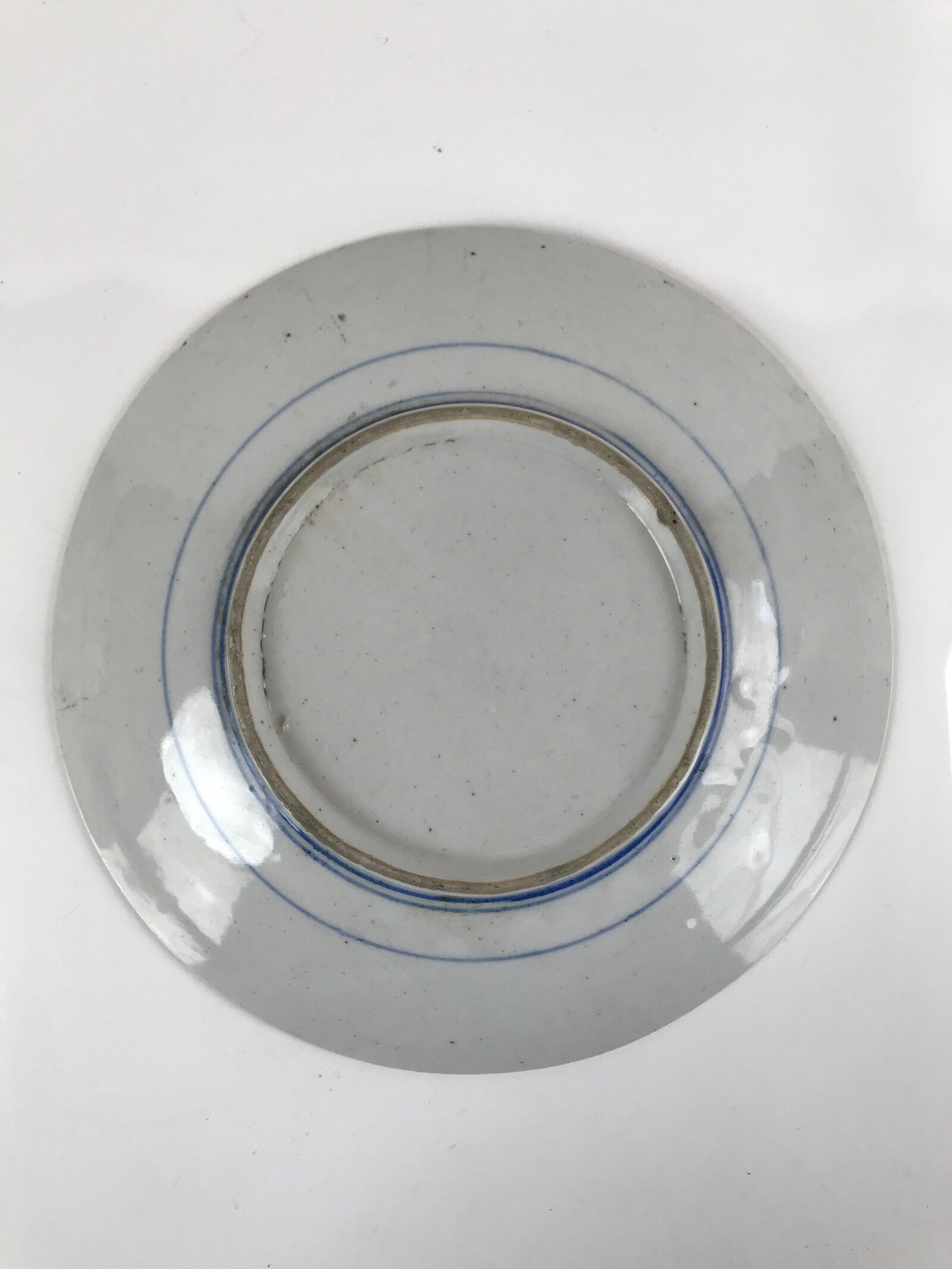 Antique Japanese Kutani Koimari Porcelain Round Plate Peony Red Blue Green PY821