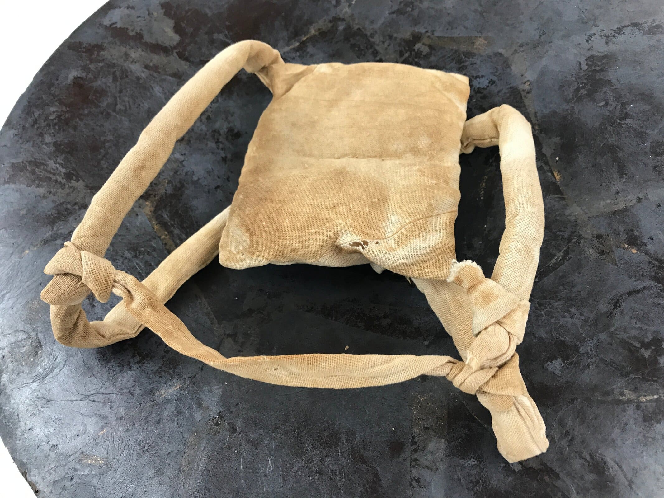 Antique Japanese Lacquered Wooden Hat Jingasa Samurai Hat Hinomaru Crest JK605