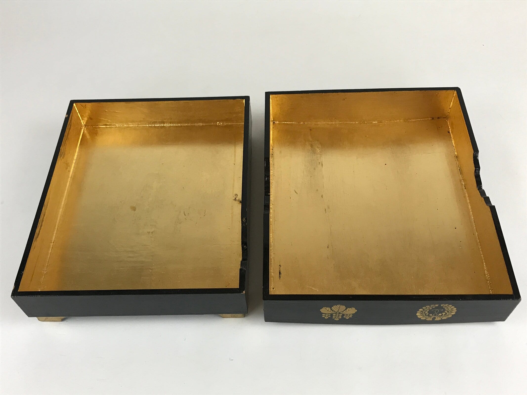 Antique Japanese Lacquerware Lidded Box Wood Fumibako Letter Book Butsudan FB72