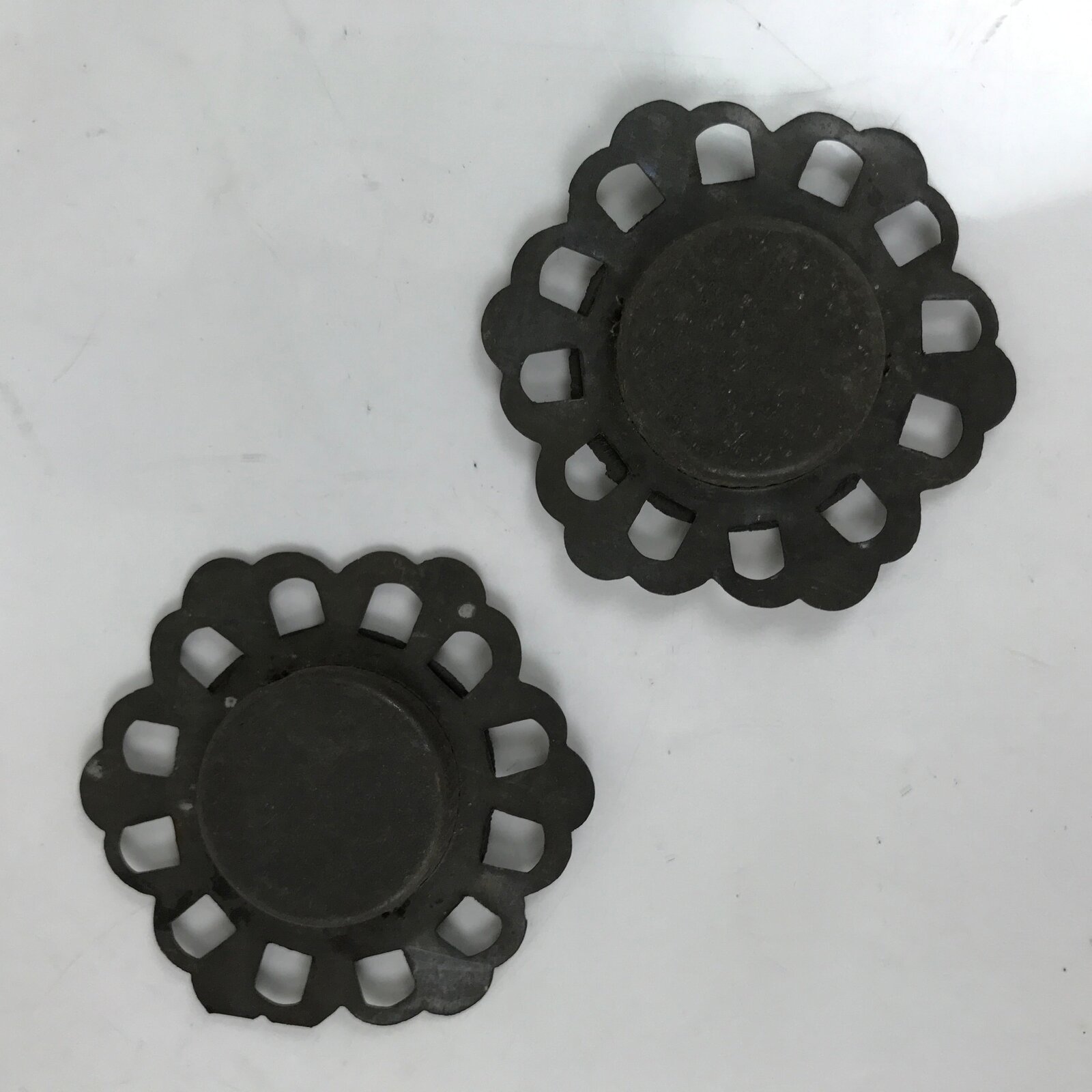 Antique Japanese Metal Sliding Door Cabinet Handle Furniture Hardware 2pc JK832