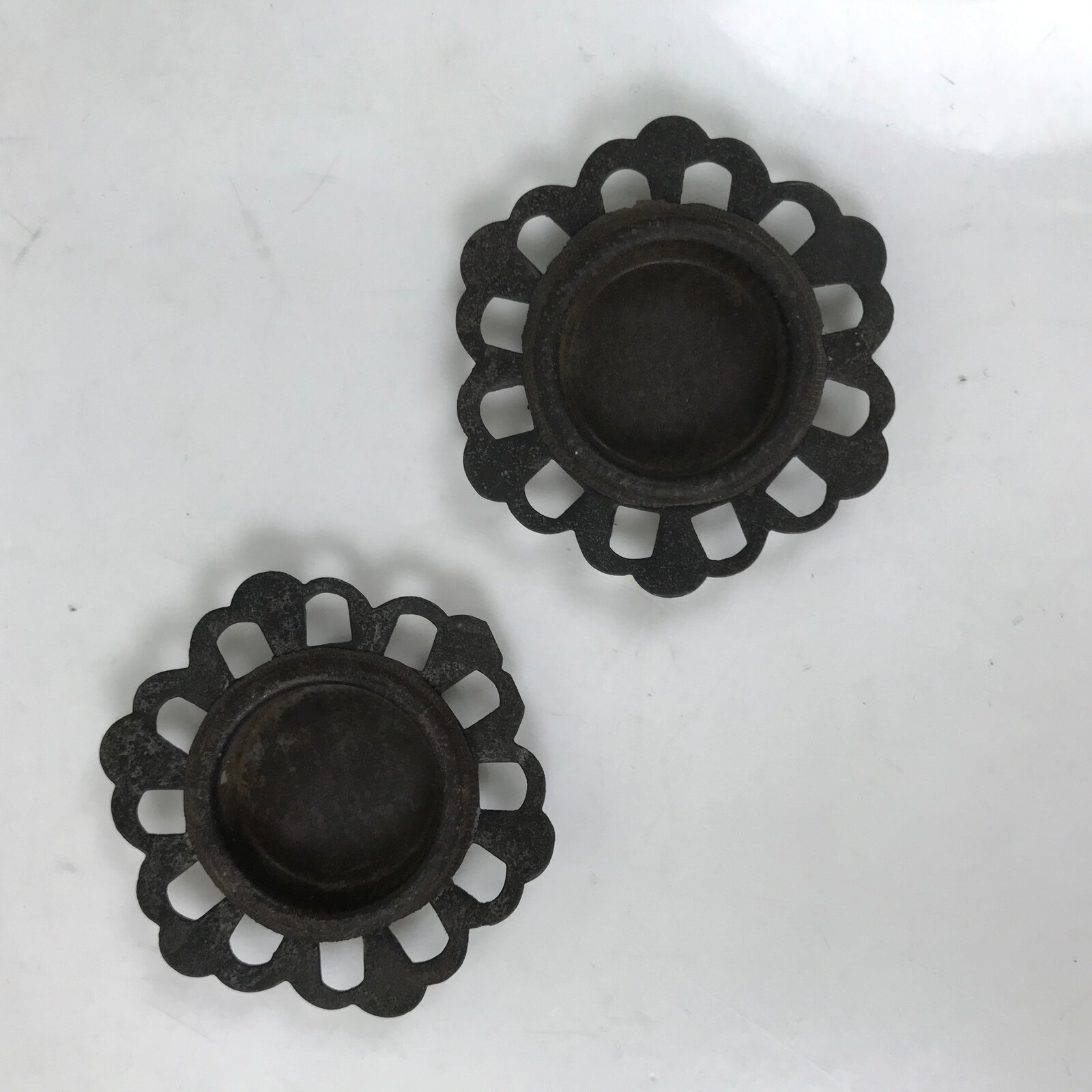 Antique Japanese Metal Sliding Door Cabinet Handle Furniture Hardware 2pc JK832