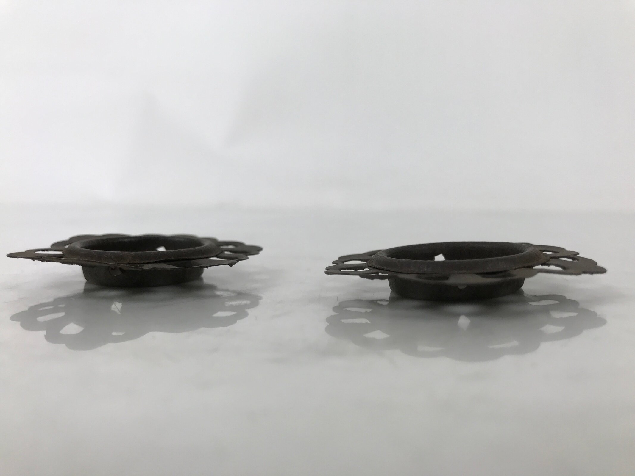 Antique Japanese Metal Sliding Door Cabinet Handle Furniture Hardware 2pc JK832