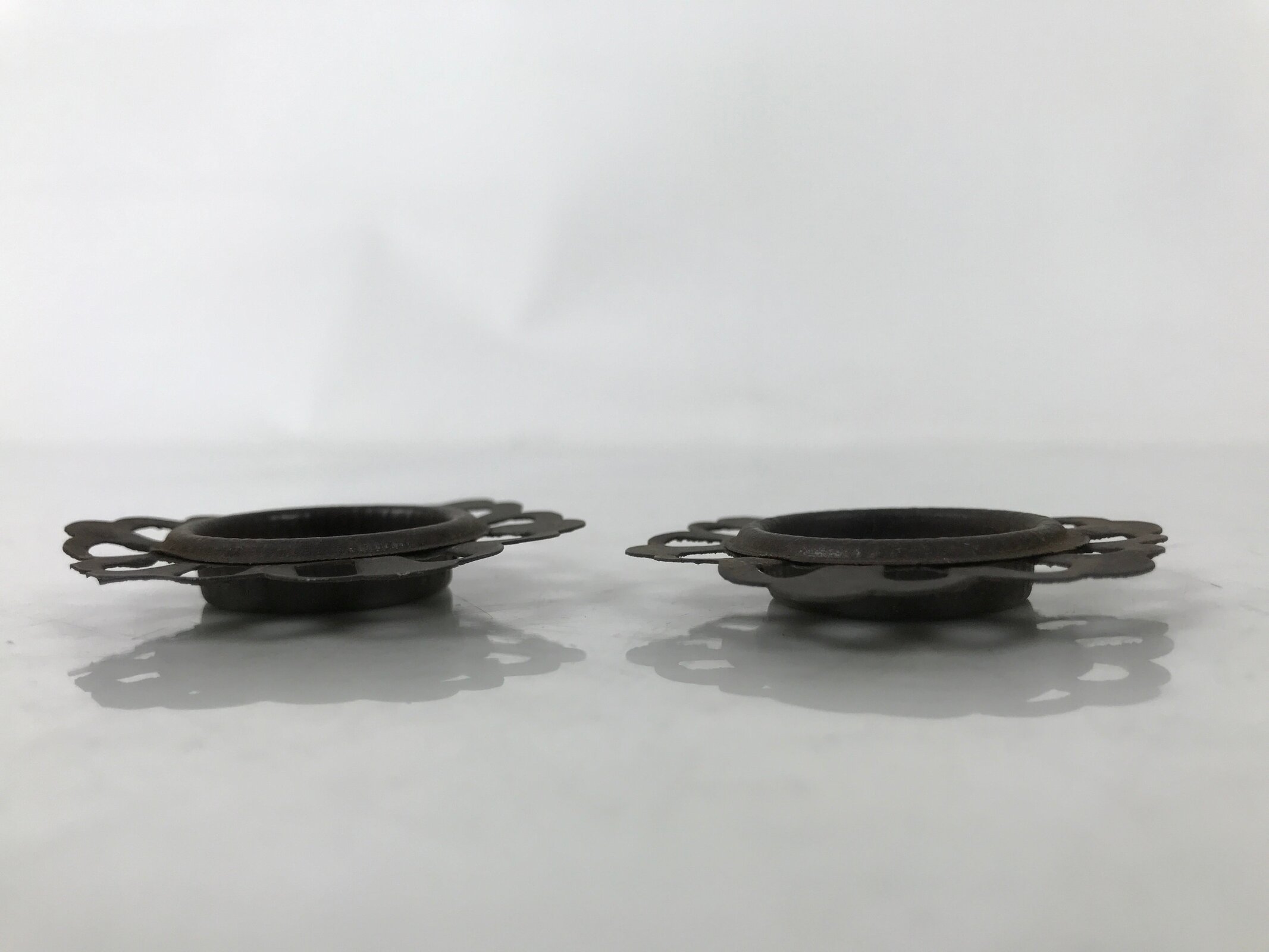 Antique Japanese Metal Sliding Door Cabinet Handle Furniture Hardware 2pc JK832