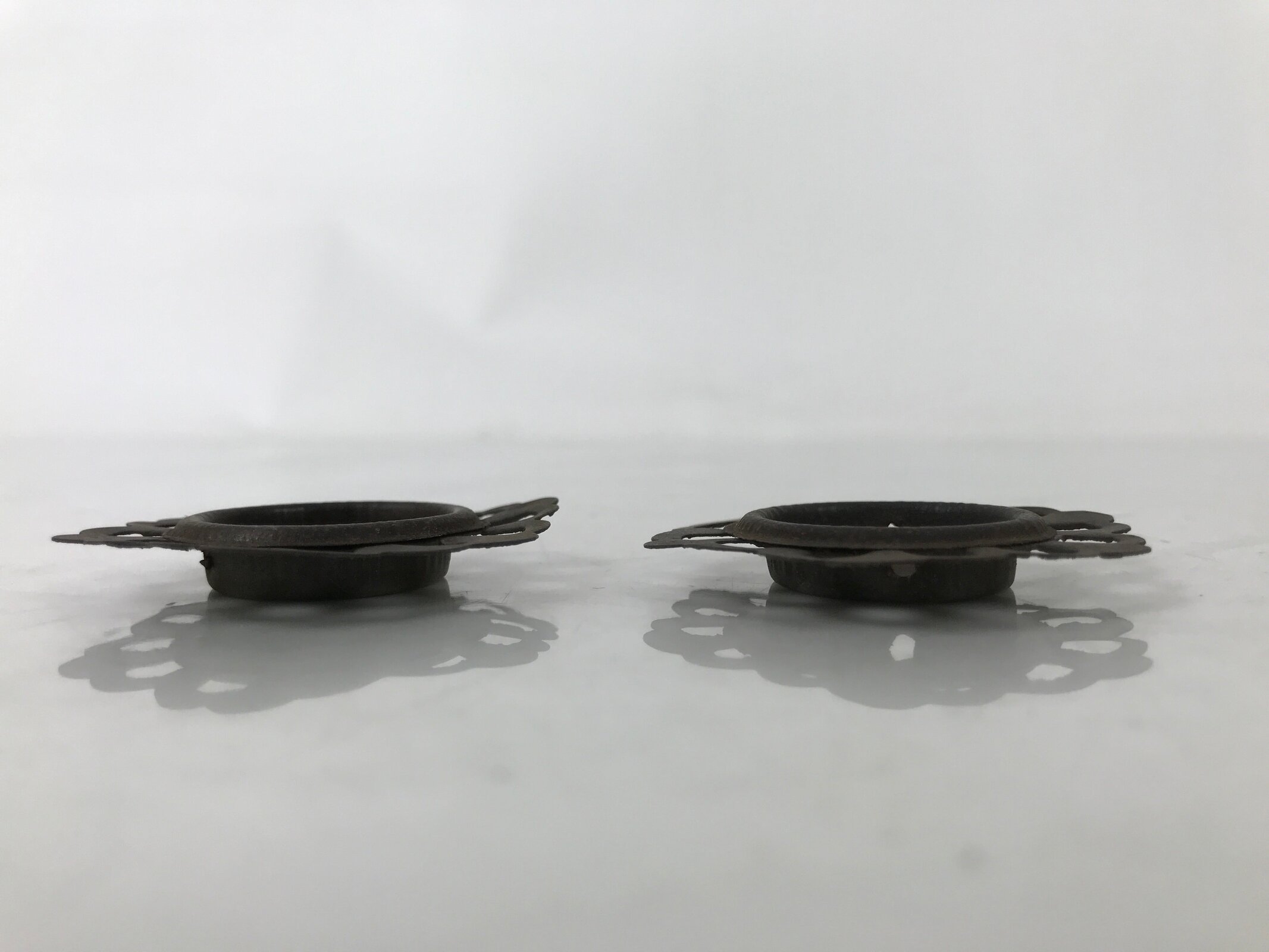 Antique Japanese Metal Sliding Door Cabinet Handle Furniture Hardware 2pc JK832