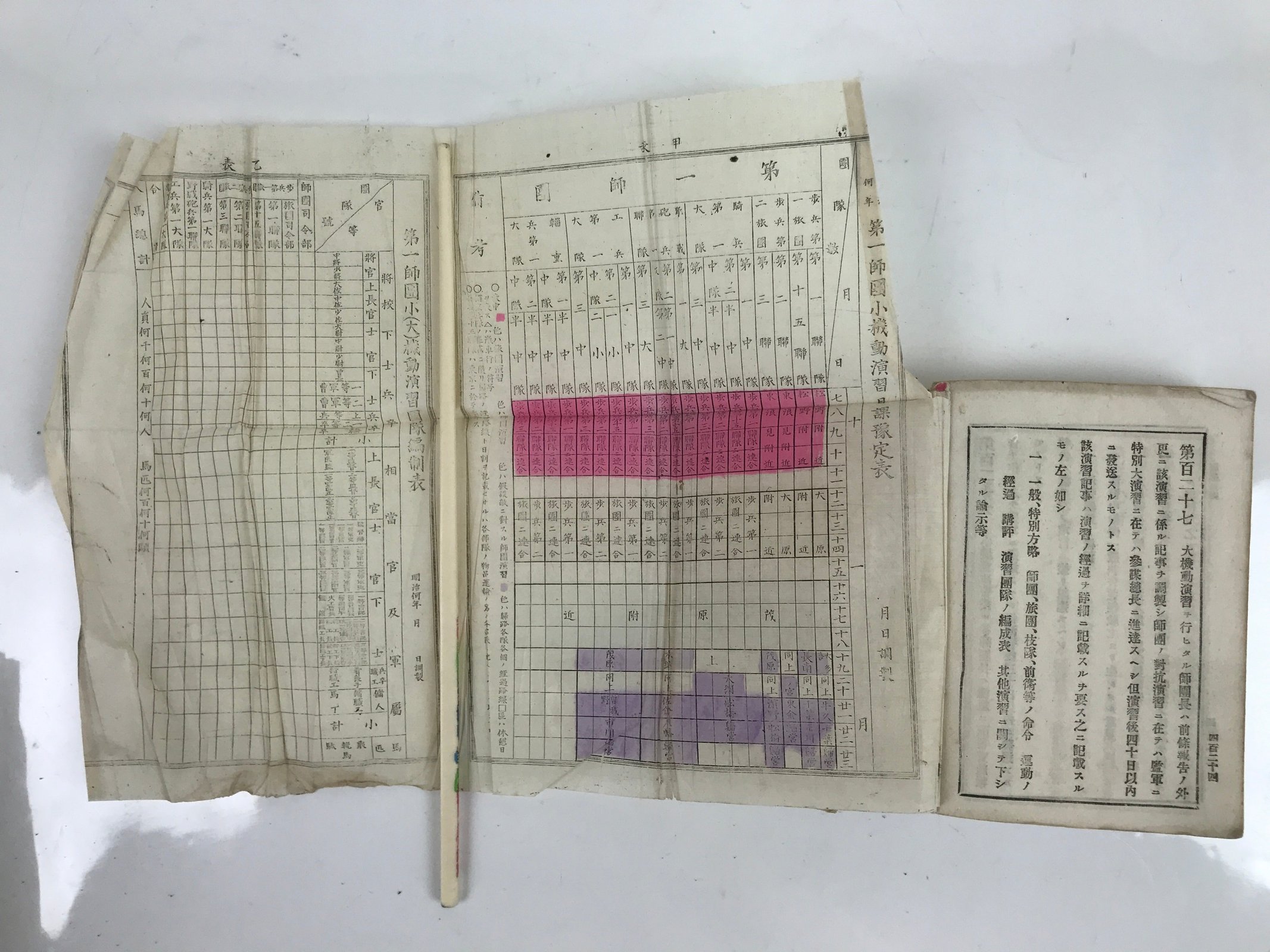 Antique Japanese Military Book Field Manual 1898 Meiji Imperial Japan BA508