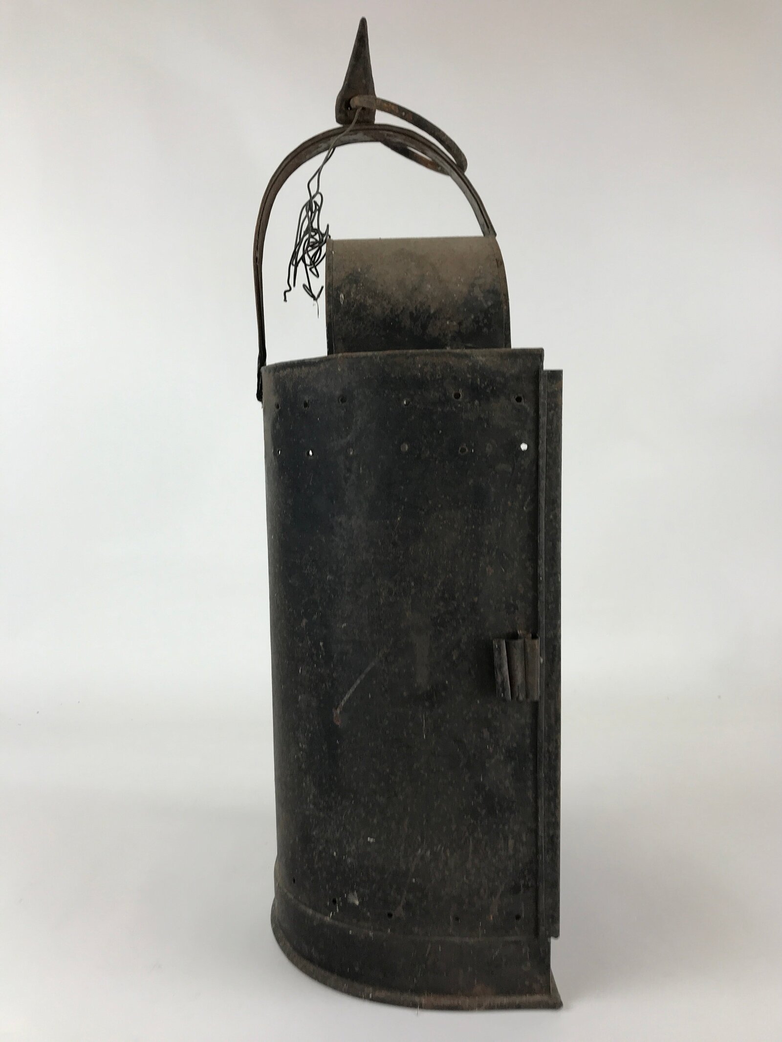 Antique Japanese Oil Lantern Iron Frame Glass Lamp Door Lighting Equipment LT61