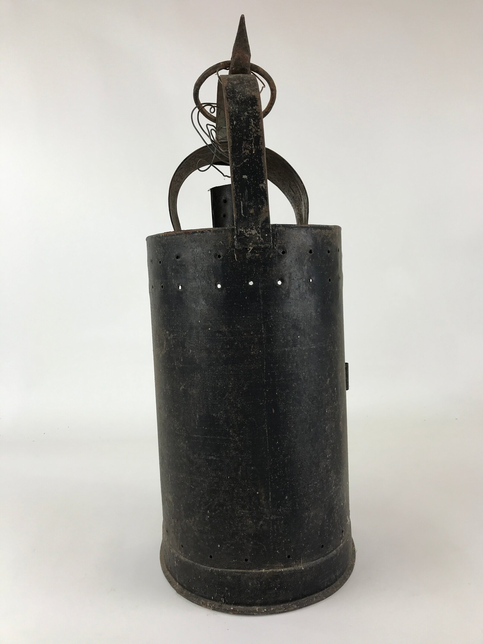 Antique Japanese Oil Lantern Iron Frame Glass Lamp Door Lighting Equipment LT61