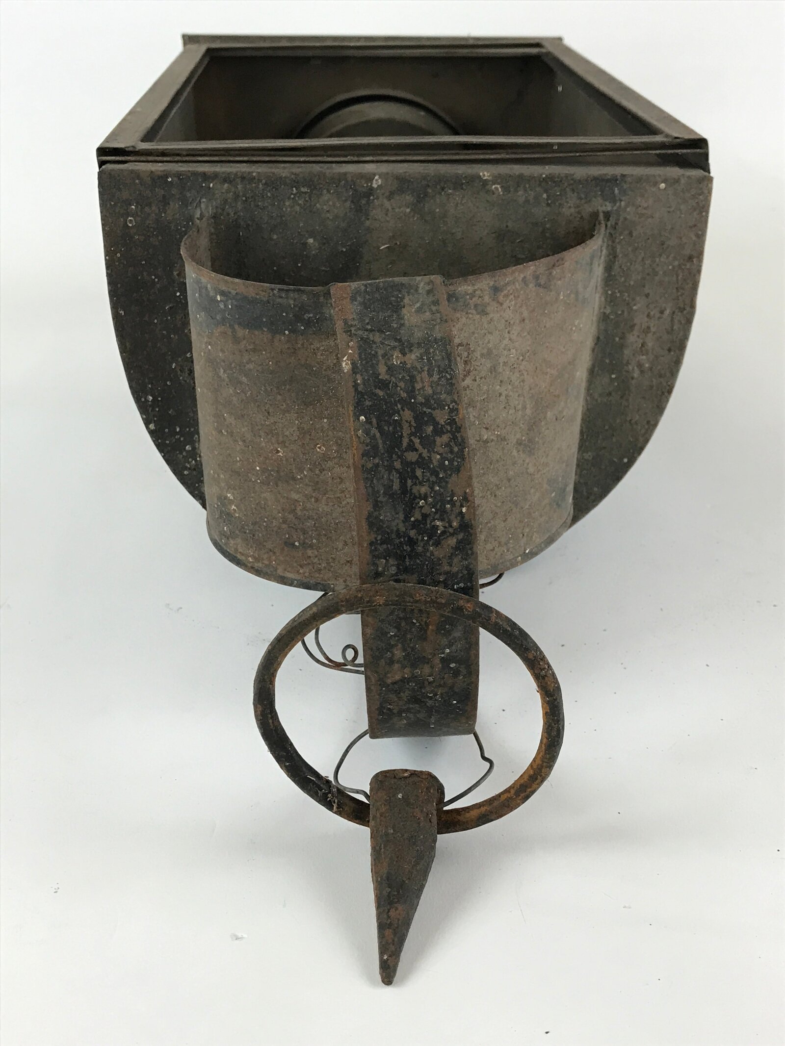 Antique Japanese Oil Lantern Iron Frame Glass Lamp Door Lighting Equipment LT61