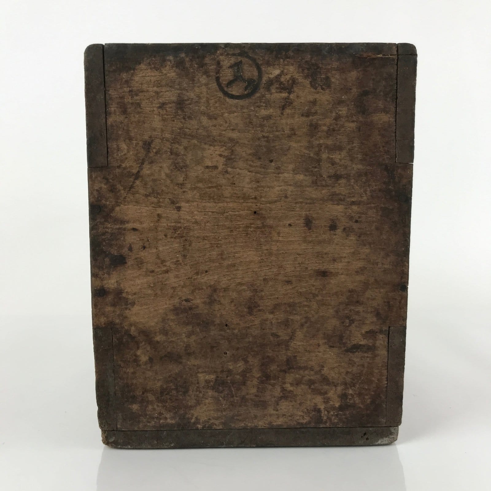 Antique Japanese Open Wooden Storage Box Inside 15x15x21cm Brown X98