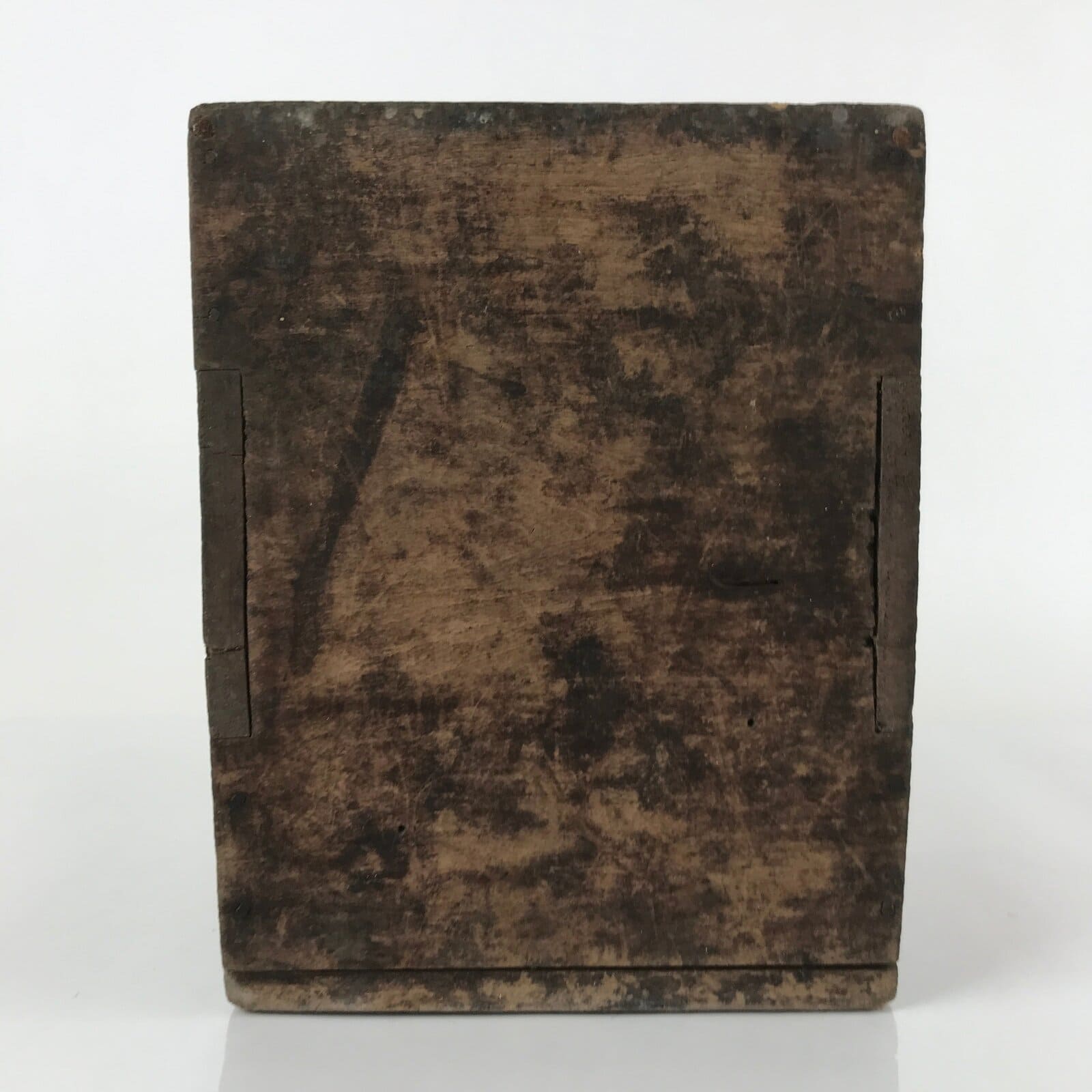 Antique Japanese Open Wooden Storage Box Inside 15x15x21cm Brown X98