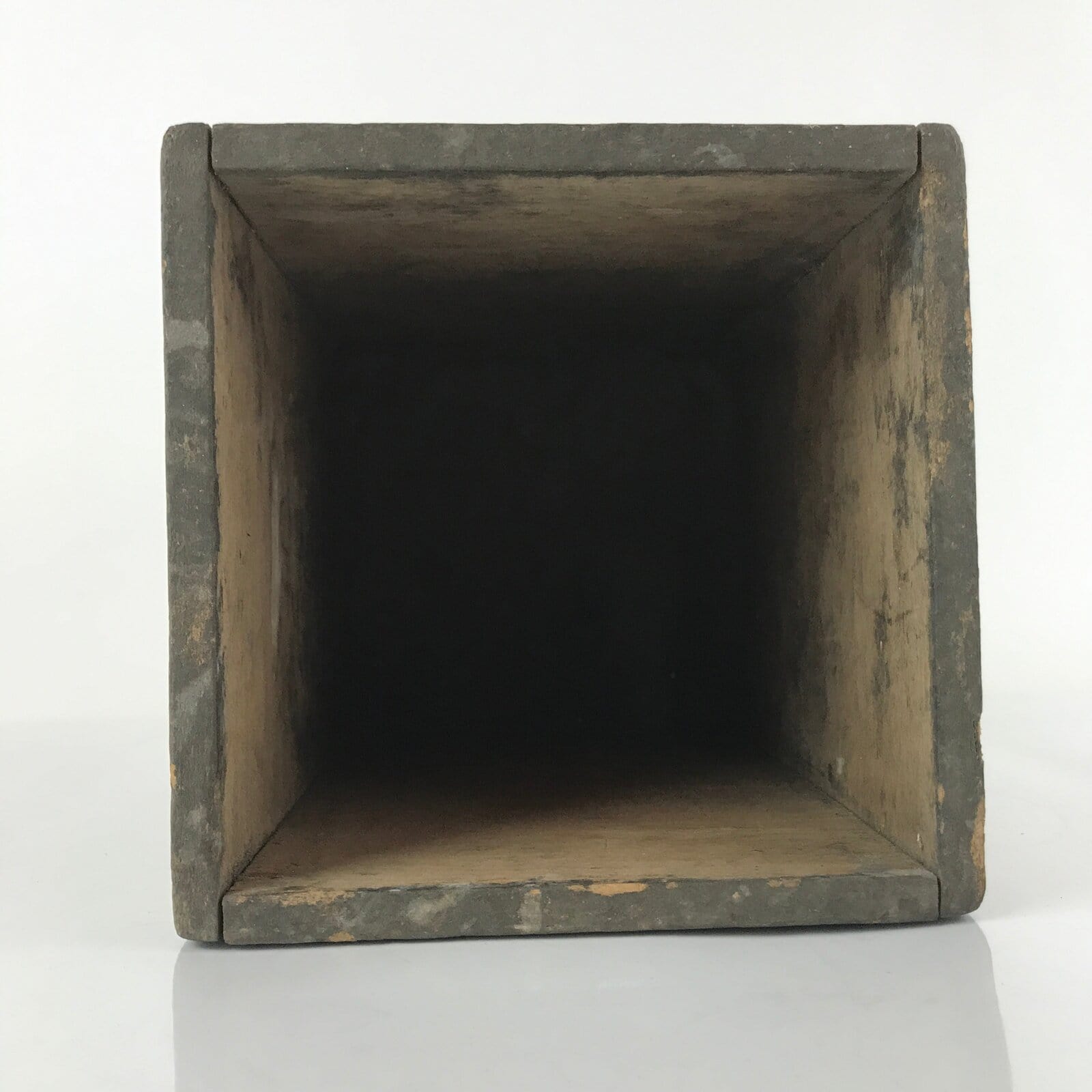 Antique Japanese Open Wooden Storage Box Inside 15x15x21cm Brown X98