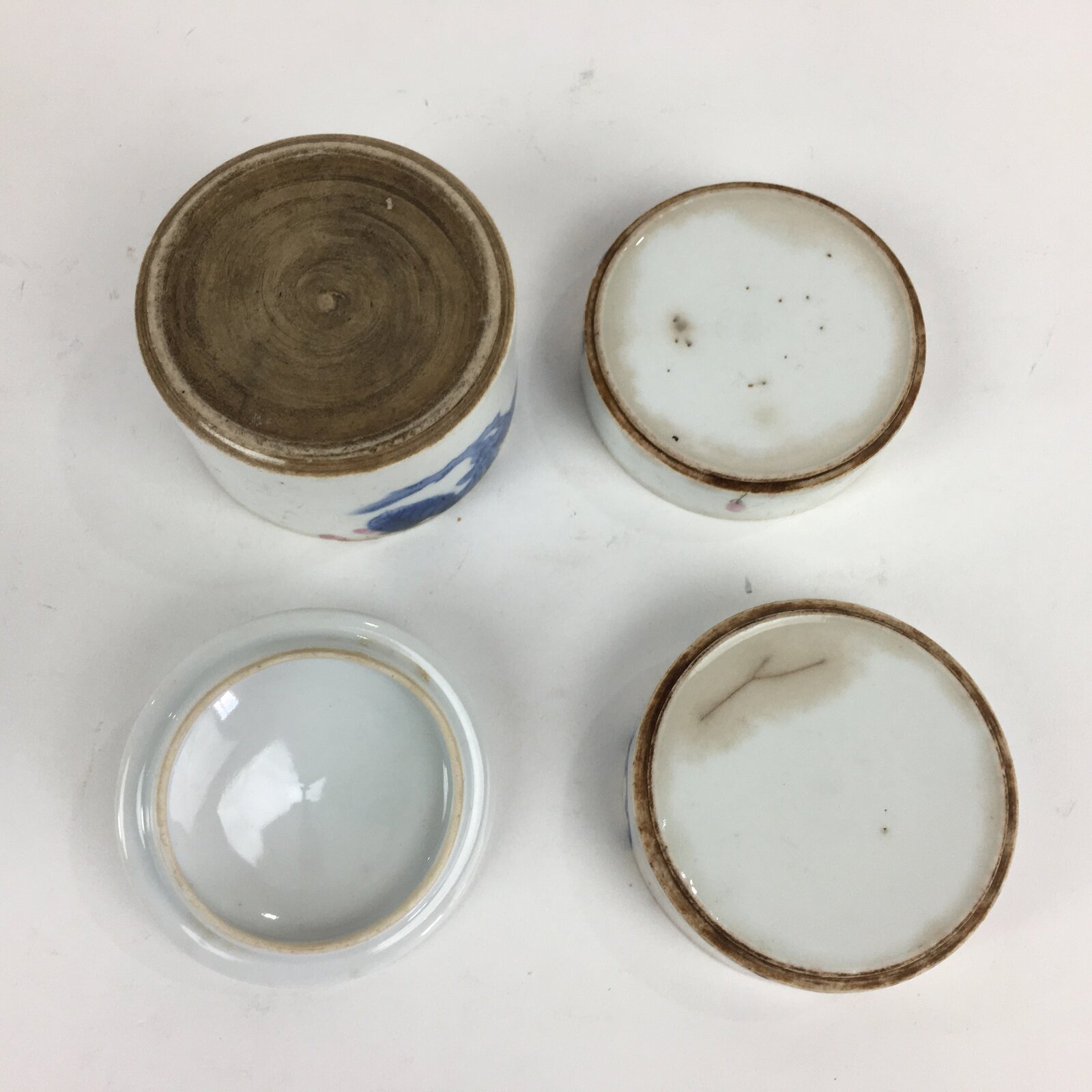 Antique Japanese Porcelain Lidded 3-tiered Bento Box Jubako Sakura Dish PP835