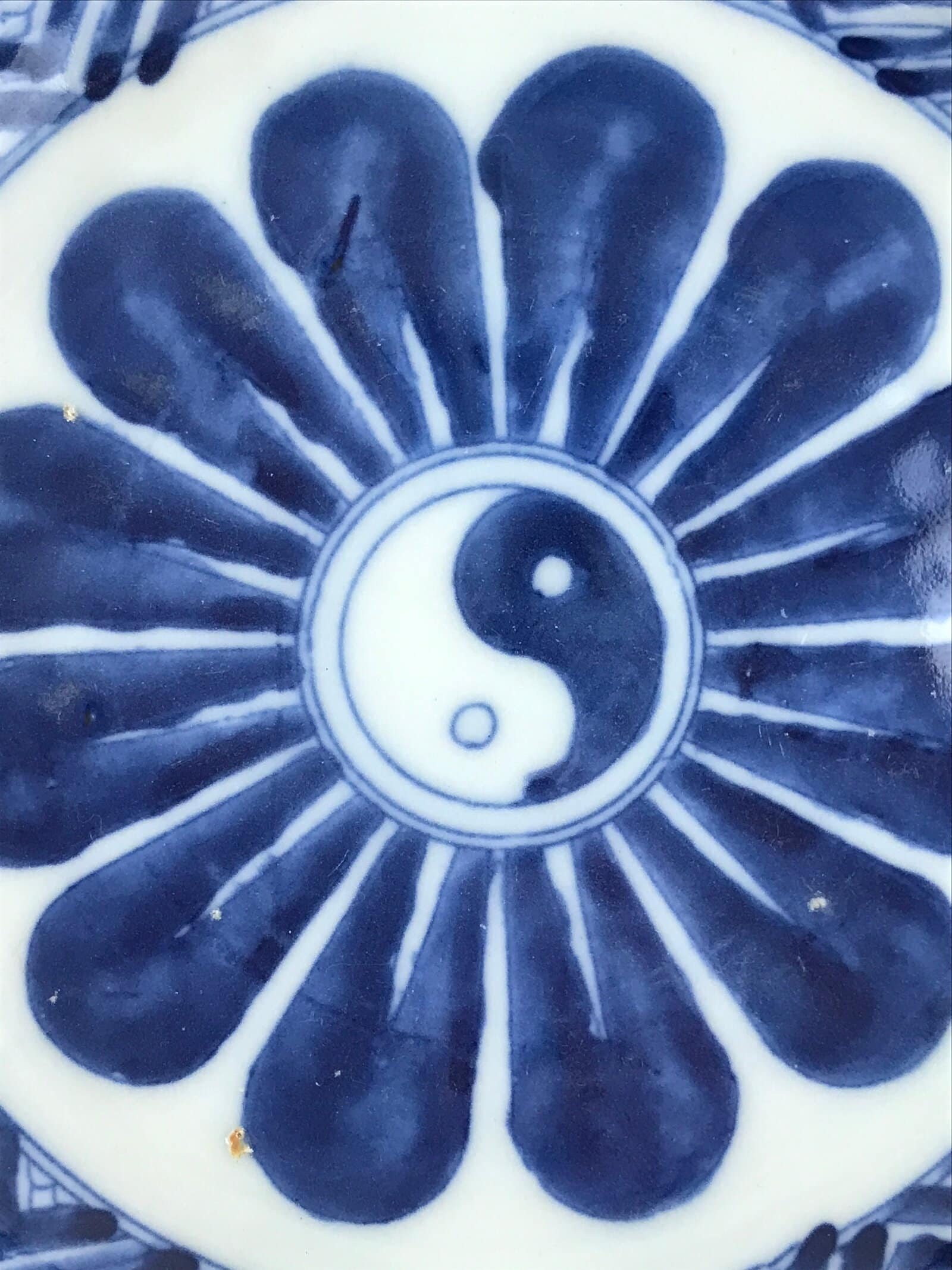 Antique Japanese Porcelain Small Bowl Plate Blue Floral Sometsuke Kozara PY300