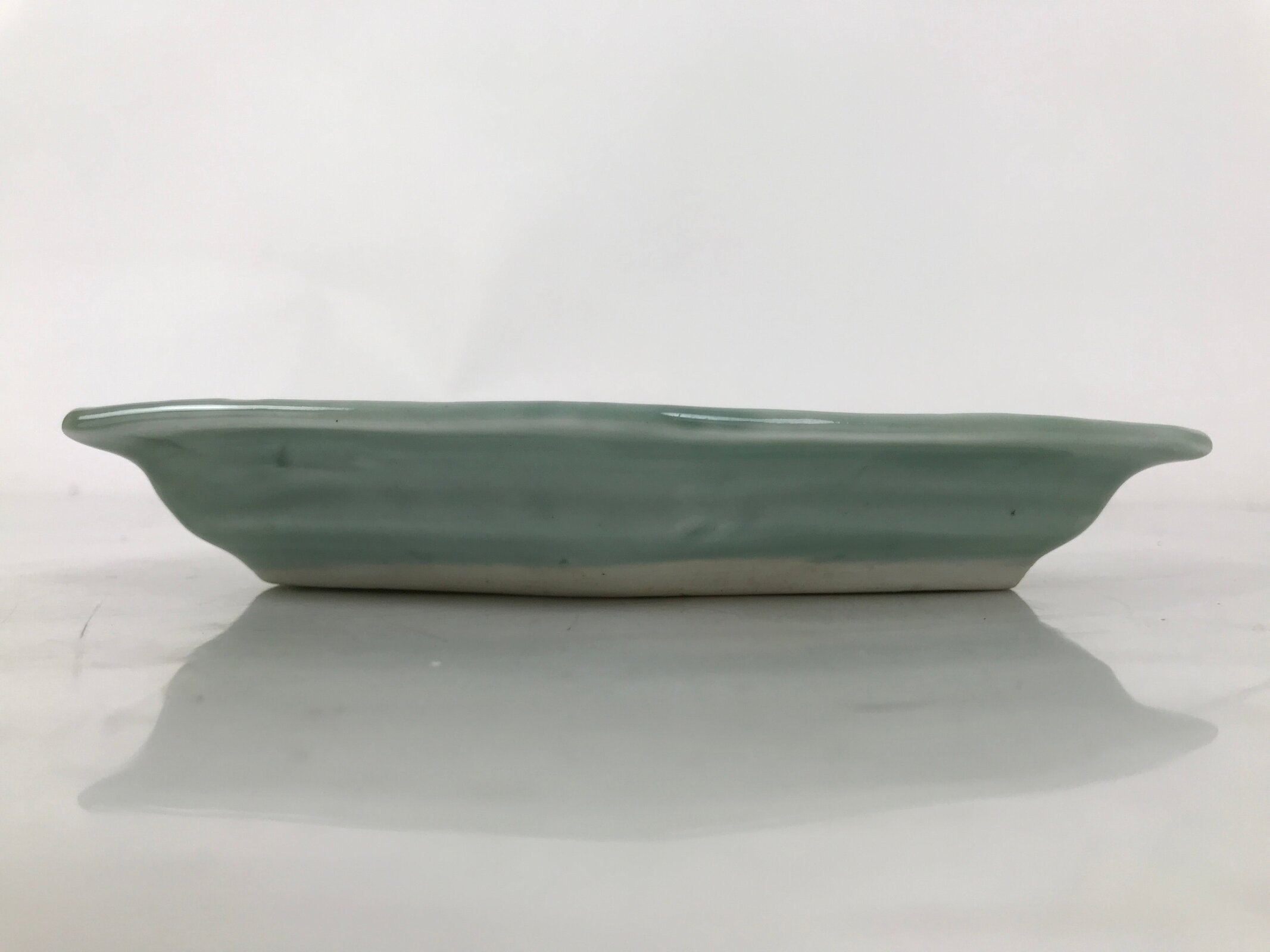 Antique Japanese Porcelain Small Plate Kozara Hexagon Celadon Sayagata Y317