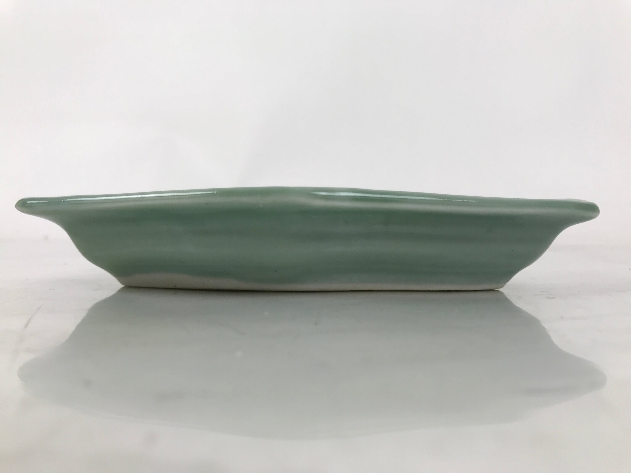 Antique Japanese Porcelain Small Plate Kozara Hexagon Celadon Sayagata Y317