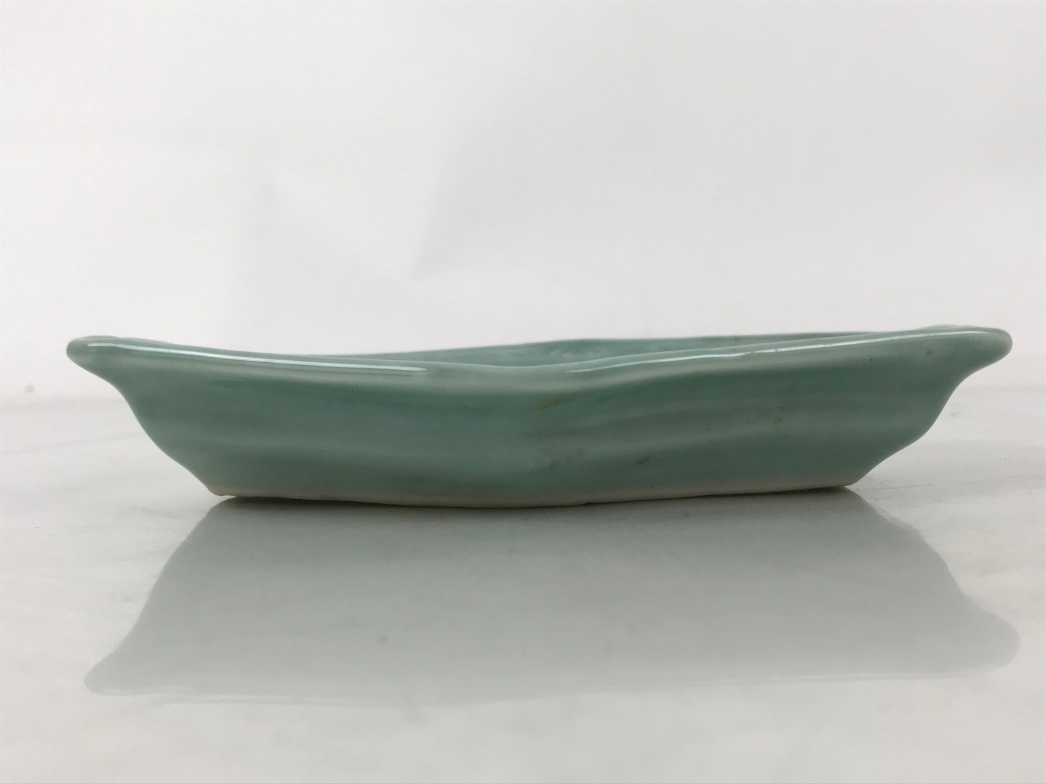 Antique Japanese Porcelain Small Plate Kozara Hexagon Celadon Sayagata Y323