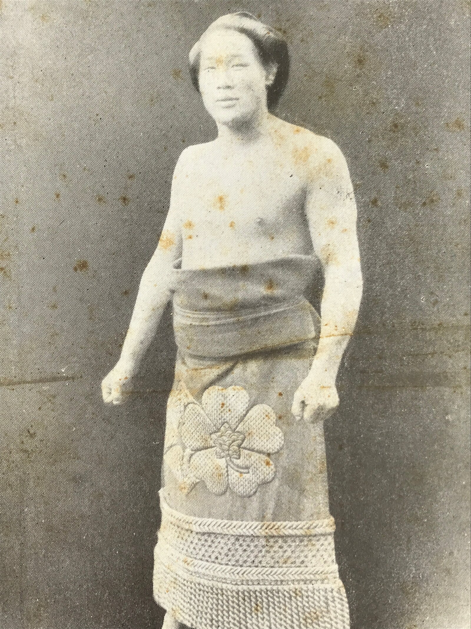 Antique Japanese Postcard Sumo Wrestler Asahibiki Nobuchika Black White PC93