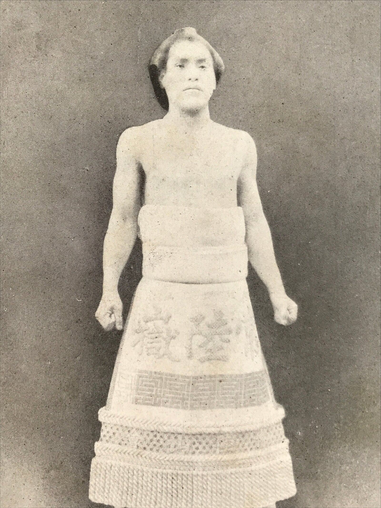 Antique Japanese Postcard Sumo Wrestler Hitachidake Riichi Black White PC99