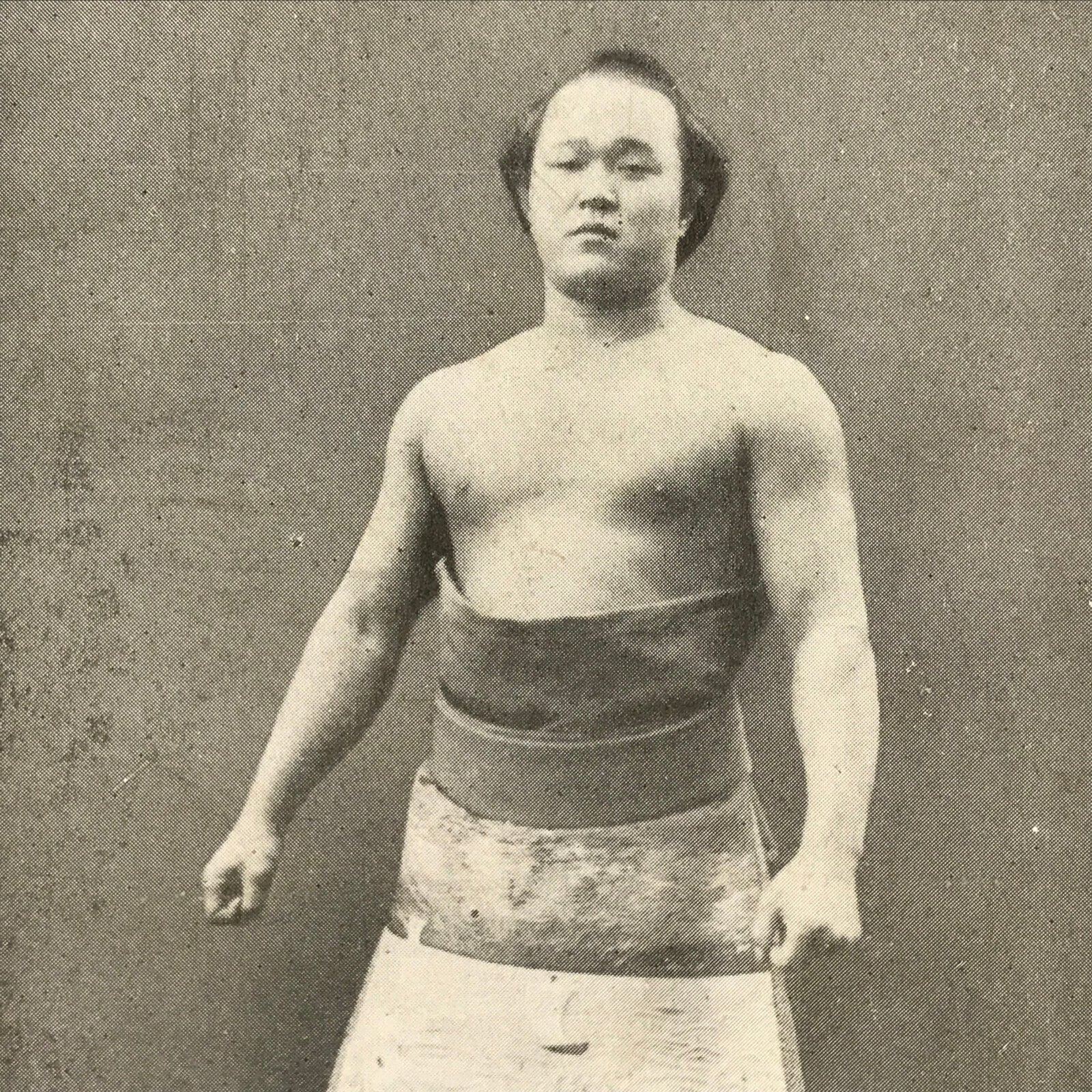 Antique Japanese Postcard Sumo Wrestler Nishikinada Koji Black White PC103