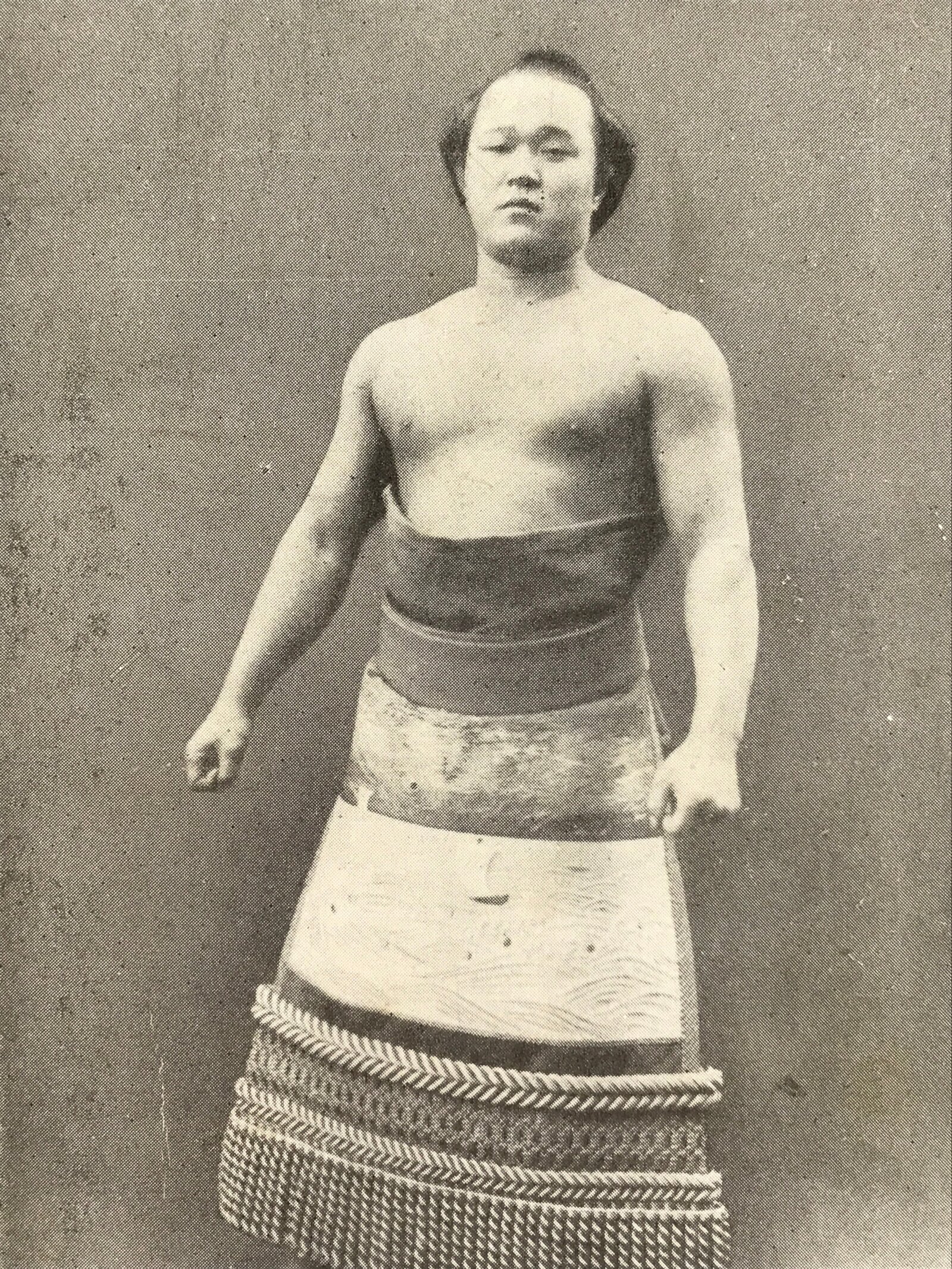 Antique Japanese Postcard Sumo Wrestler Nishikinada Koji Black White PC103