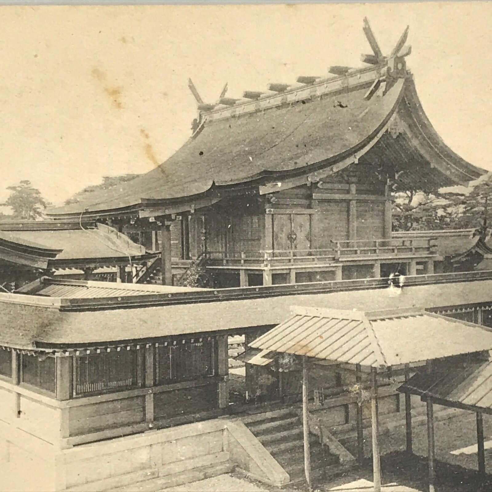 Antique Japanese Postcard Tokyo Meiji Jingu Shrine C1920 Black White PC135