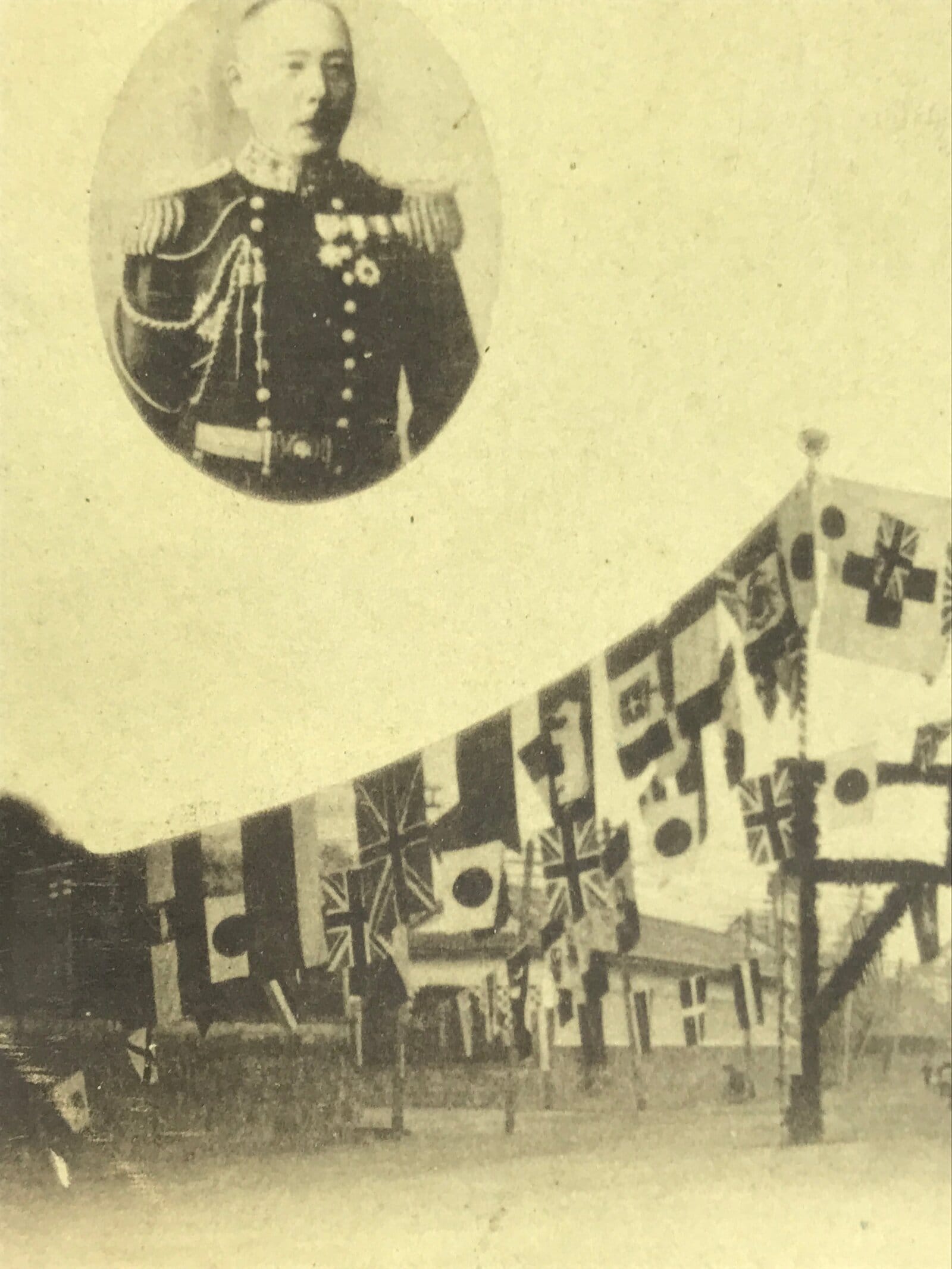 Antique Japanese Russo-Japanese War Victory Postcard Navy Admirals Paper BW PC78