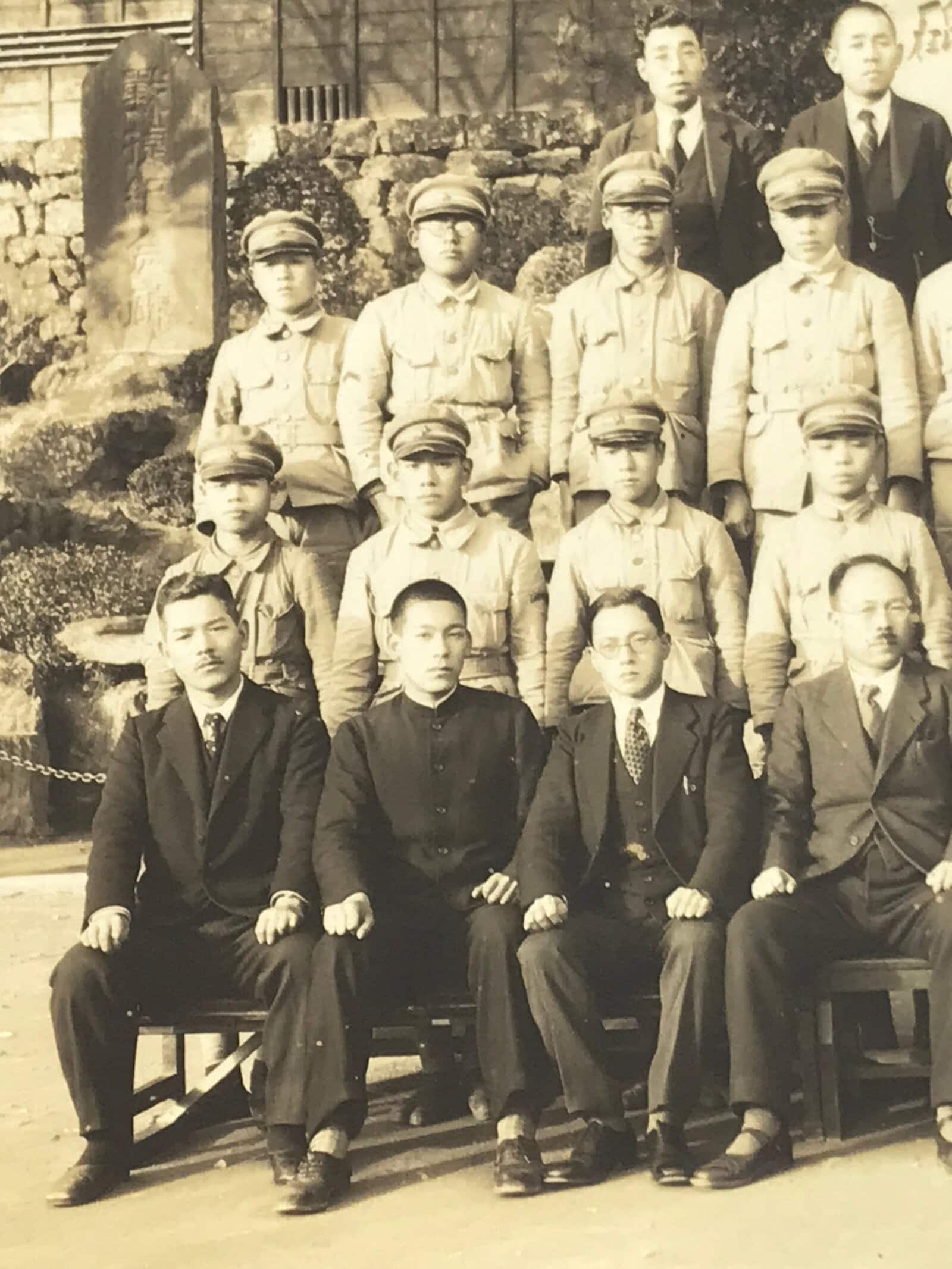 Antique Japanese Taisho School Class Photograph Group Student Uniform Sepia PH65