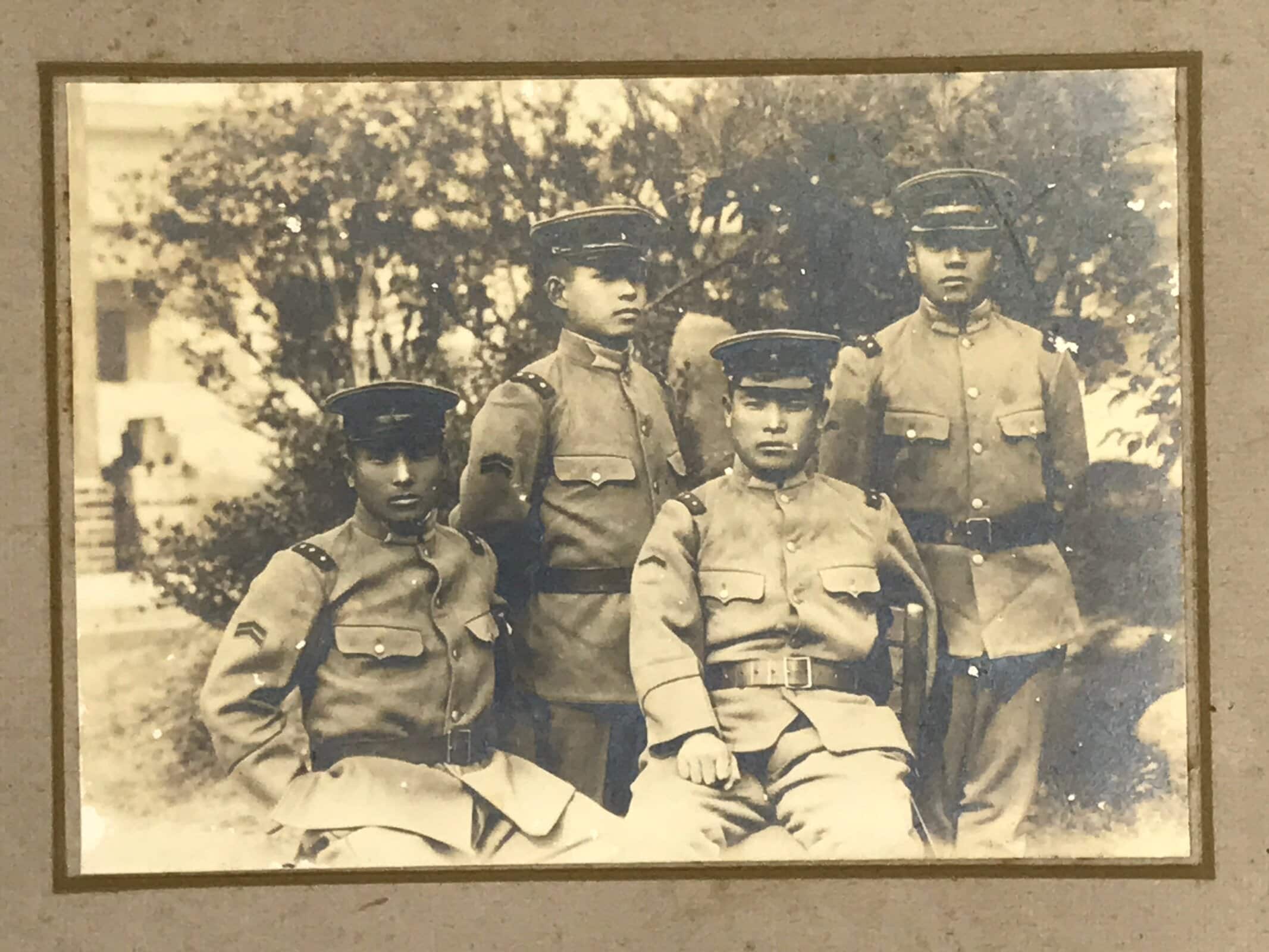 Antique Japanese Taisho Soldiers Portrait Military Photograph Sepia Tone PH33
