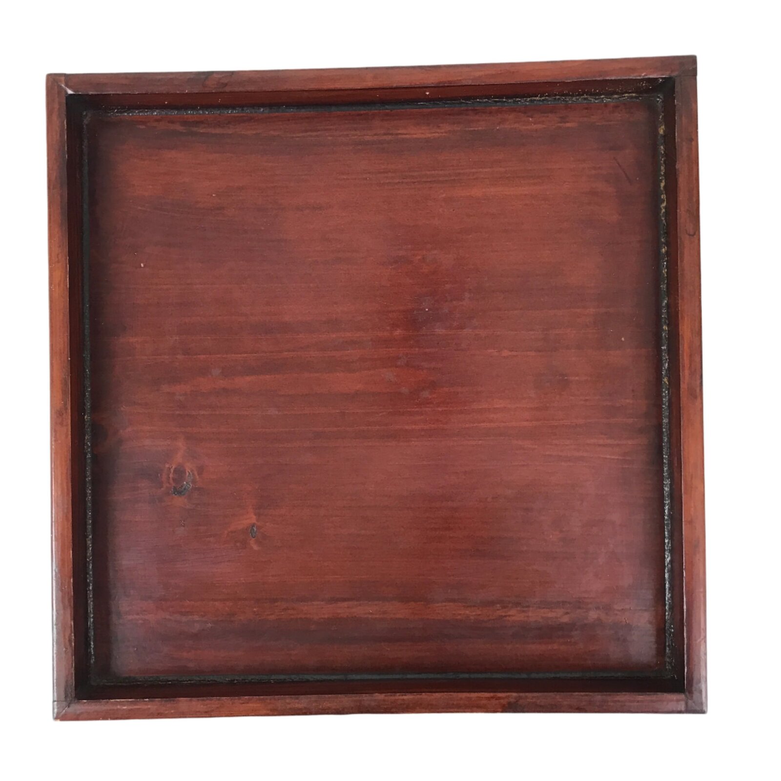 Antique Japanese Wood Lacquered Low Table Brown Serving Tray Ozen Kurumizen L501