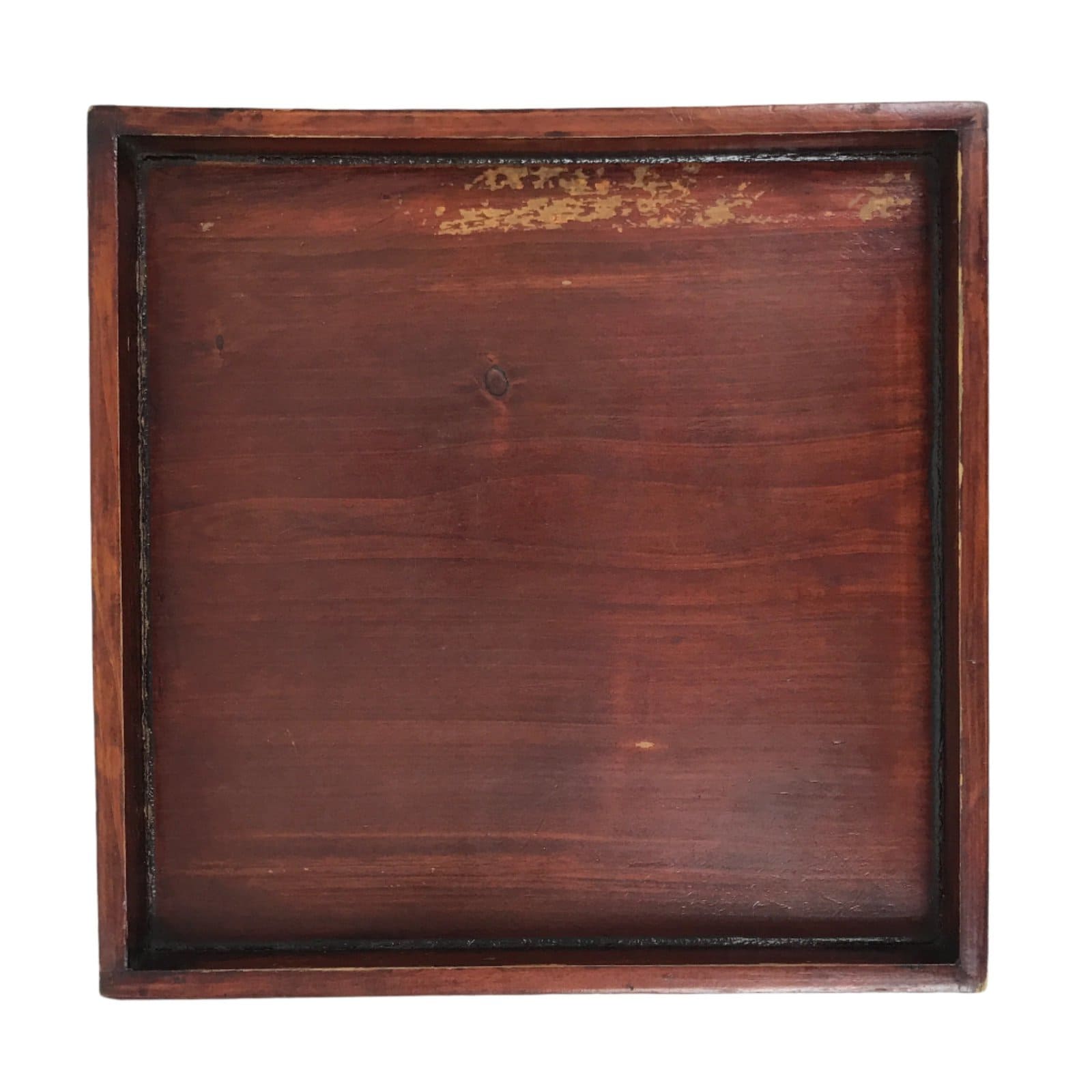 Antique Japanese Wood Lacquered Low Table Brown Serving Tray Ozen Kurumizen L502