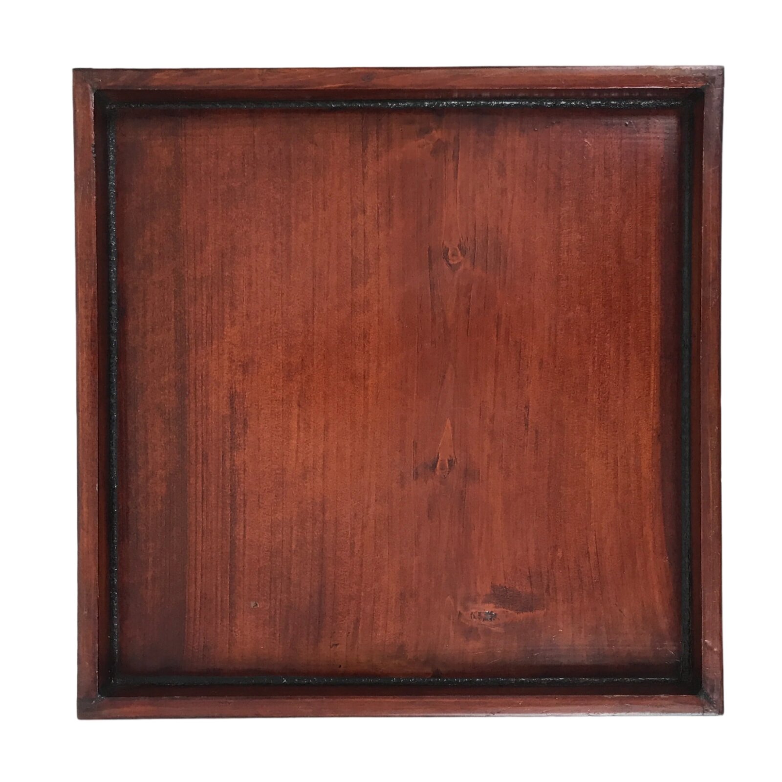 Antique Japanese Wood Lacquered Low Table Brown Serving Tray Ozen Kurumizen L504