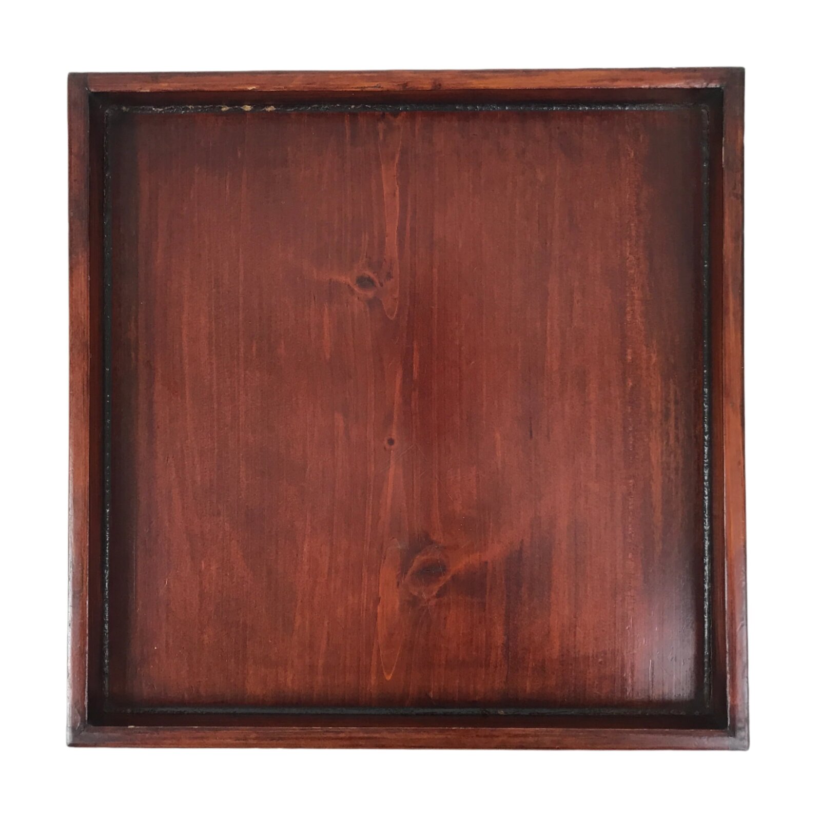 Antique Japanese Wood Lacquered Low Table Brown Serving Tray Ozen Kurumizen L508