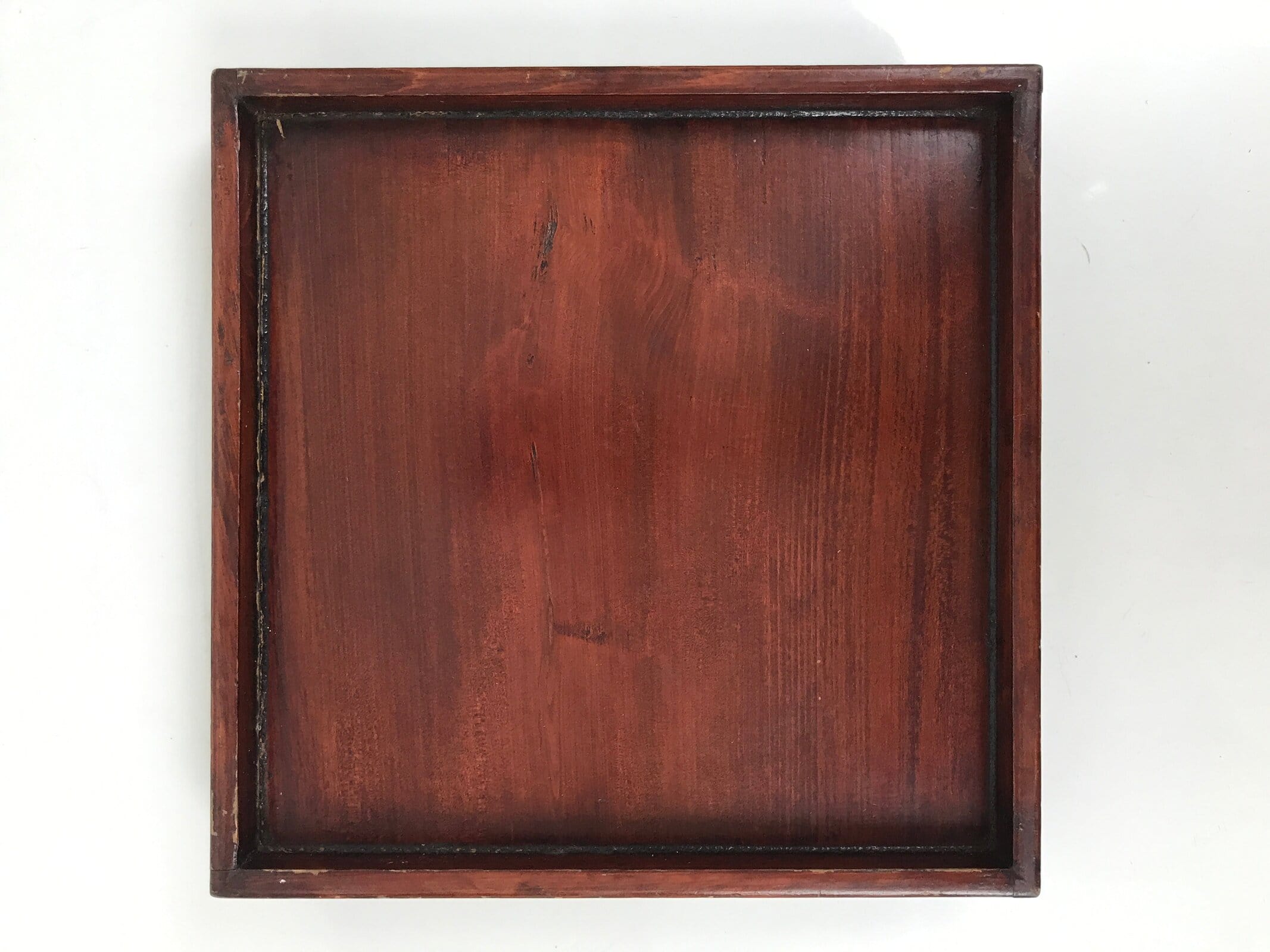 Antique Japanese Wood Lacquered Low Table Brown Serving Tray Ozen Kurumizen L513