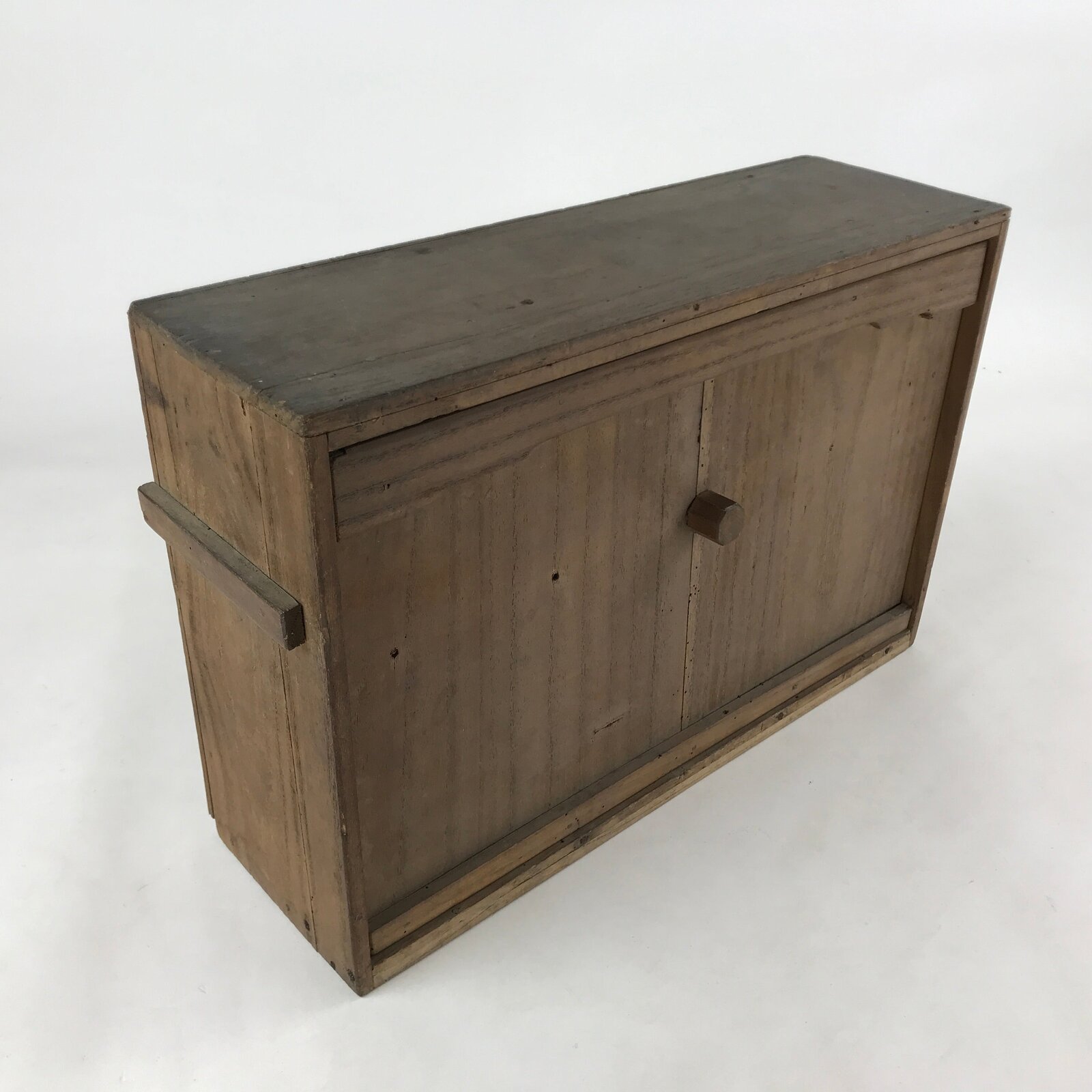 Antique Japanese Wood Lid Buddhist Altar Item Storage Box Inside 11x41x25cm X66