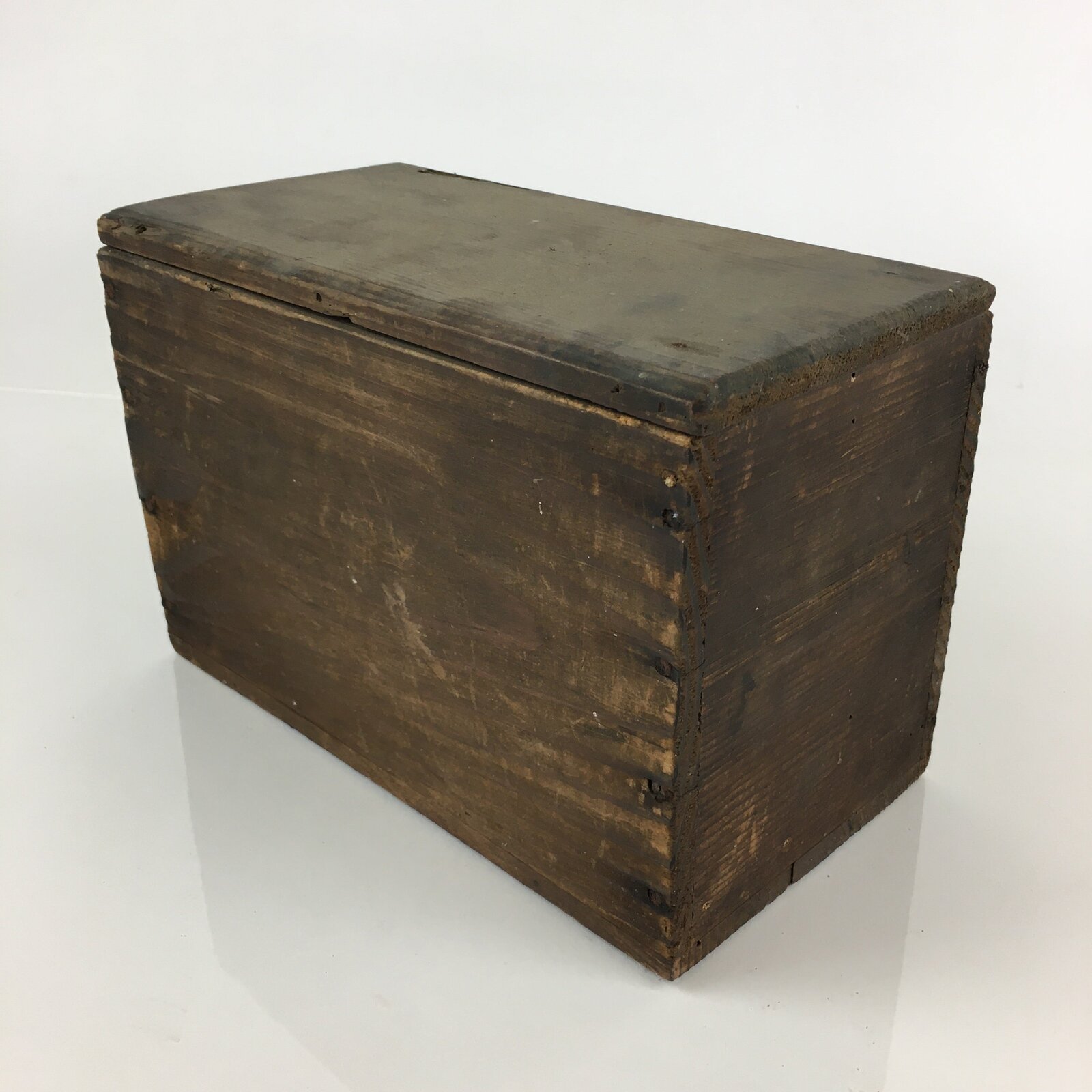 Antique Japanese Wooden Pottery Storage Box Inside 22x11x14cm WB995