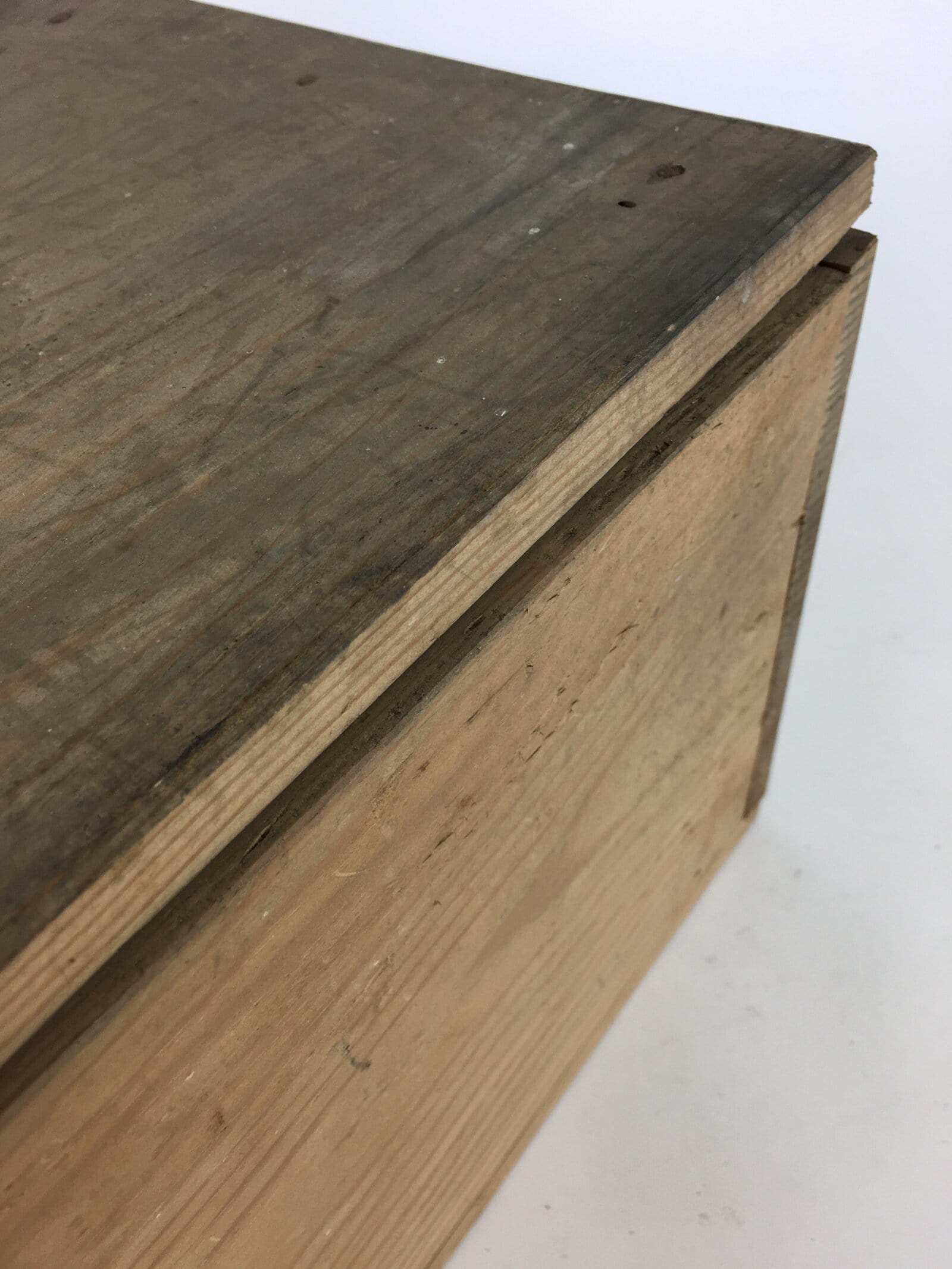 Antique Japanese Wooden Pottery Storage Box Inside 34.5x19.5x16.5cm WB961