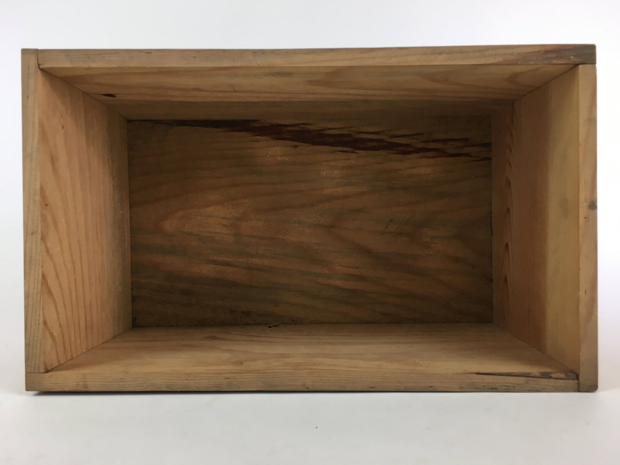 Antique Japanese Wooden Pottery Storage Box Inside 34.5x19.5x16.5cm WB961