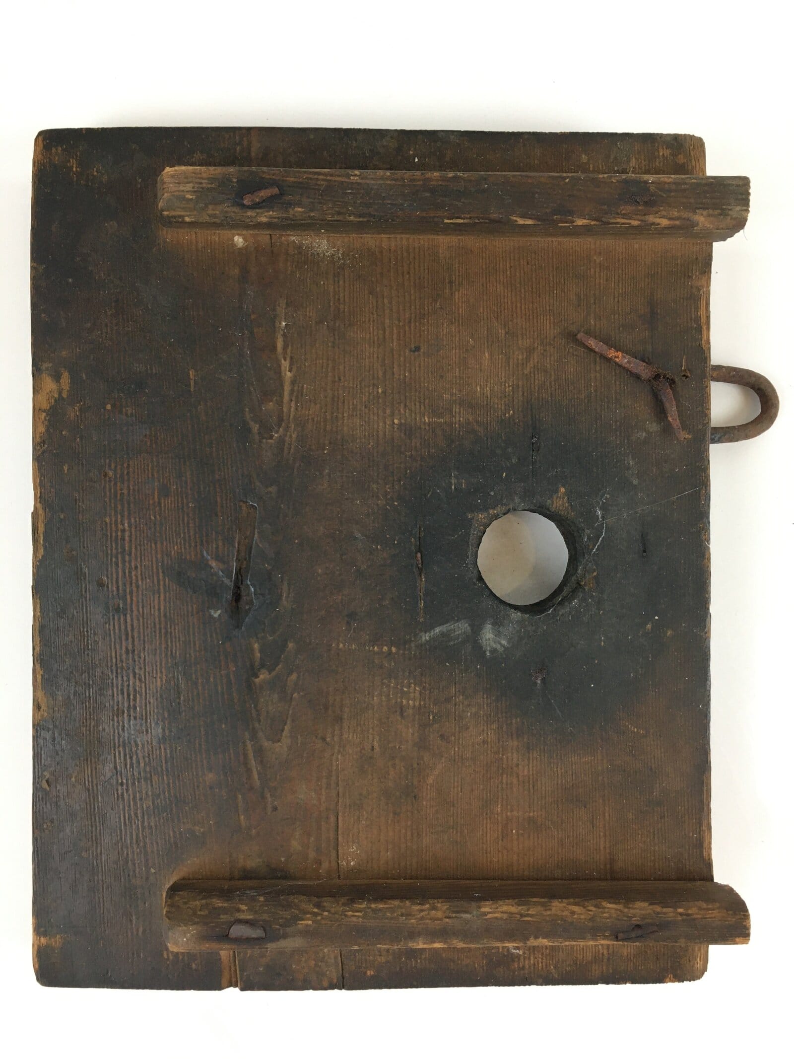 Antique Meiji Era C1850 Japanese Wooden Safe Lockbox Zenibako Kinko WB998