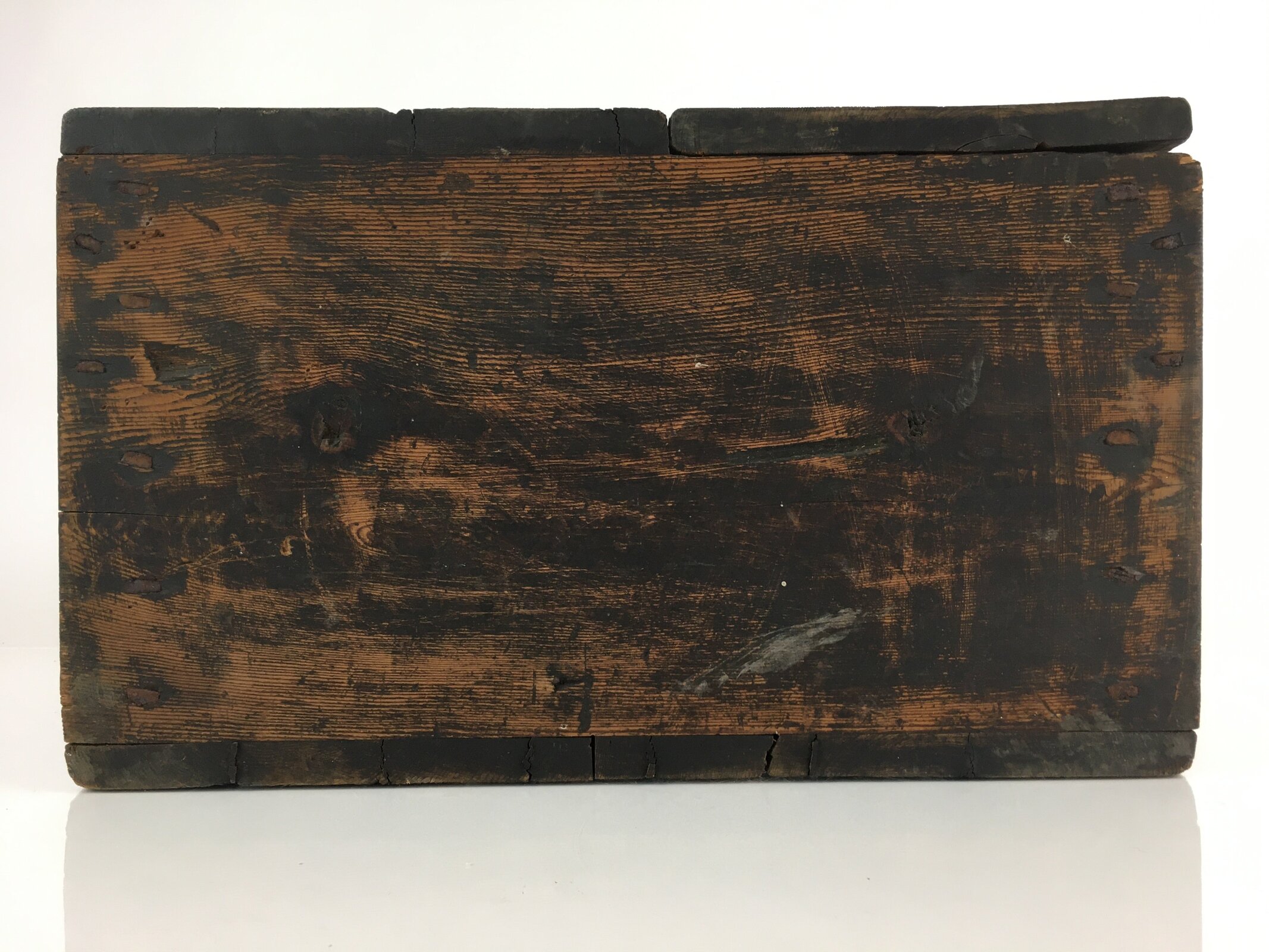 Antique Meiji Era C1850 Japanese Wooden Safe Lockbox Zenibako Kinko WB998