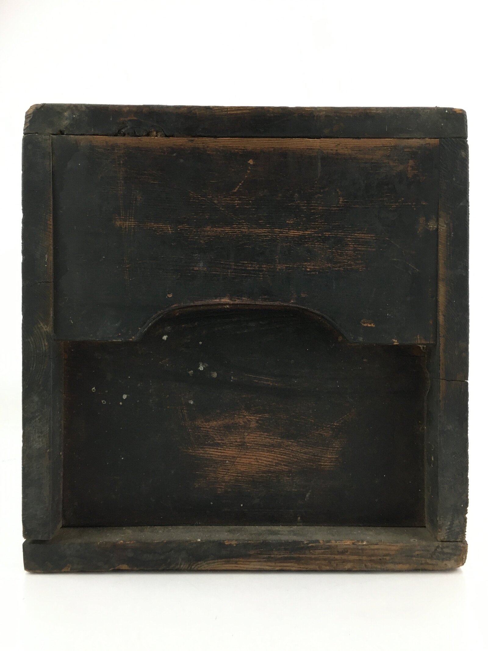 Antique Meiji Era C1850 Japanese Wooden Safe Lockbox Zenibako Kinko WB998