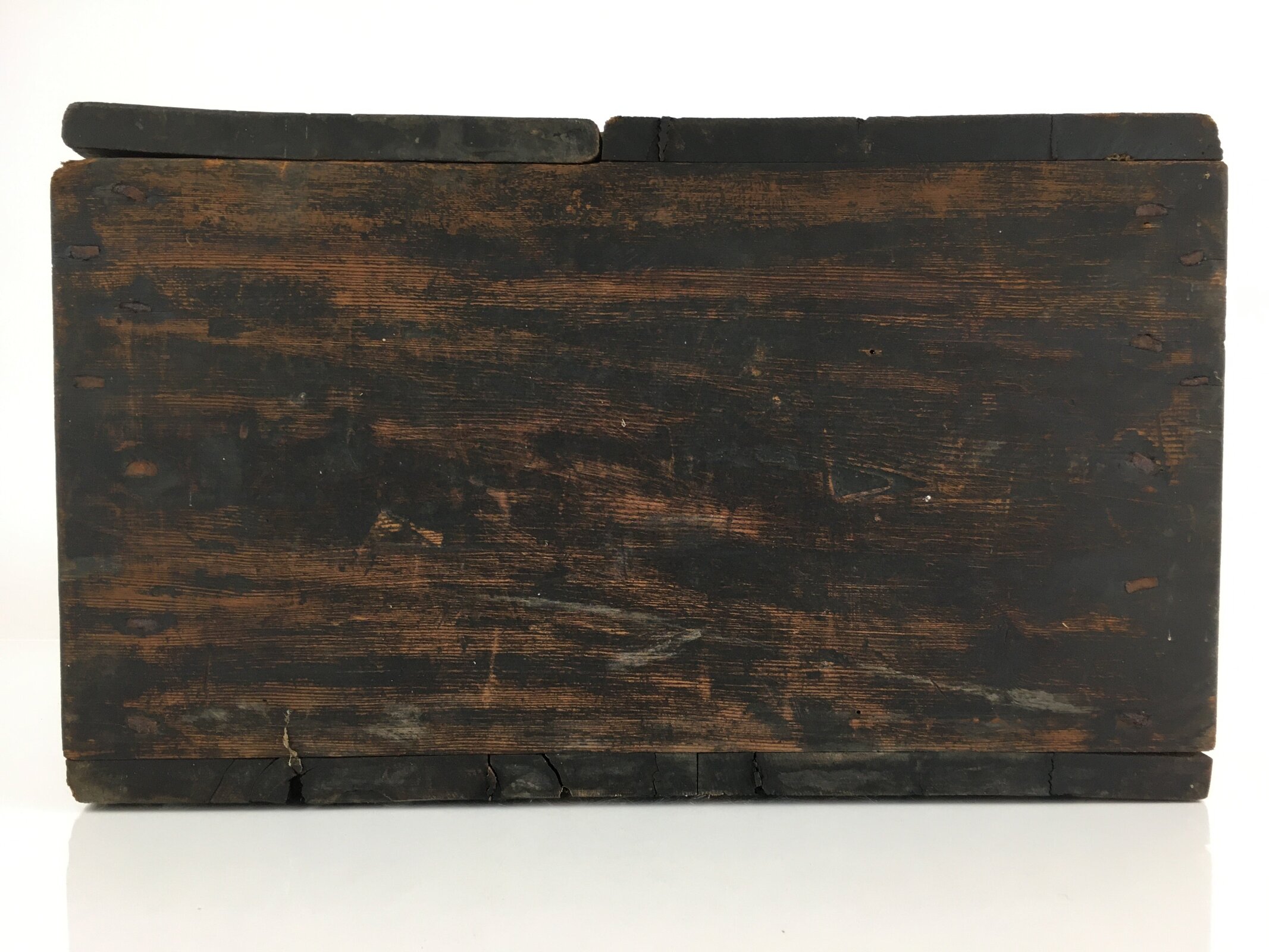 Antique Meiji Era C1850 Japanese Wooden Safe Lockbox Zenibako Kinko WB998