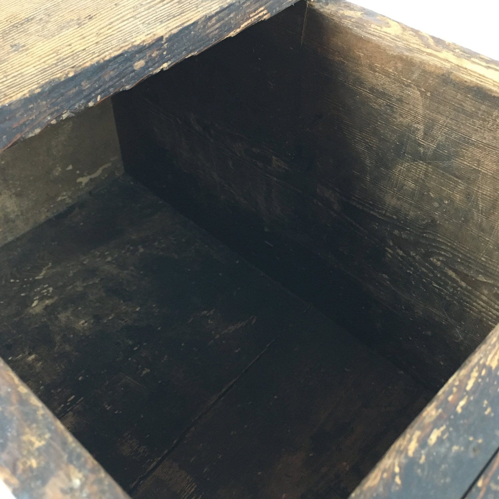 Antique Meiji Era C1850 Japanese Wooden Safe Lockbox Zenibako Kinko WB998