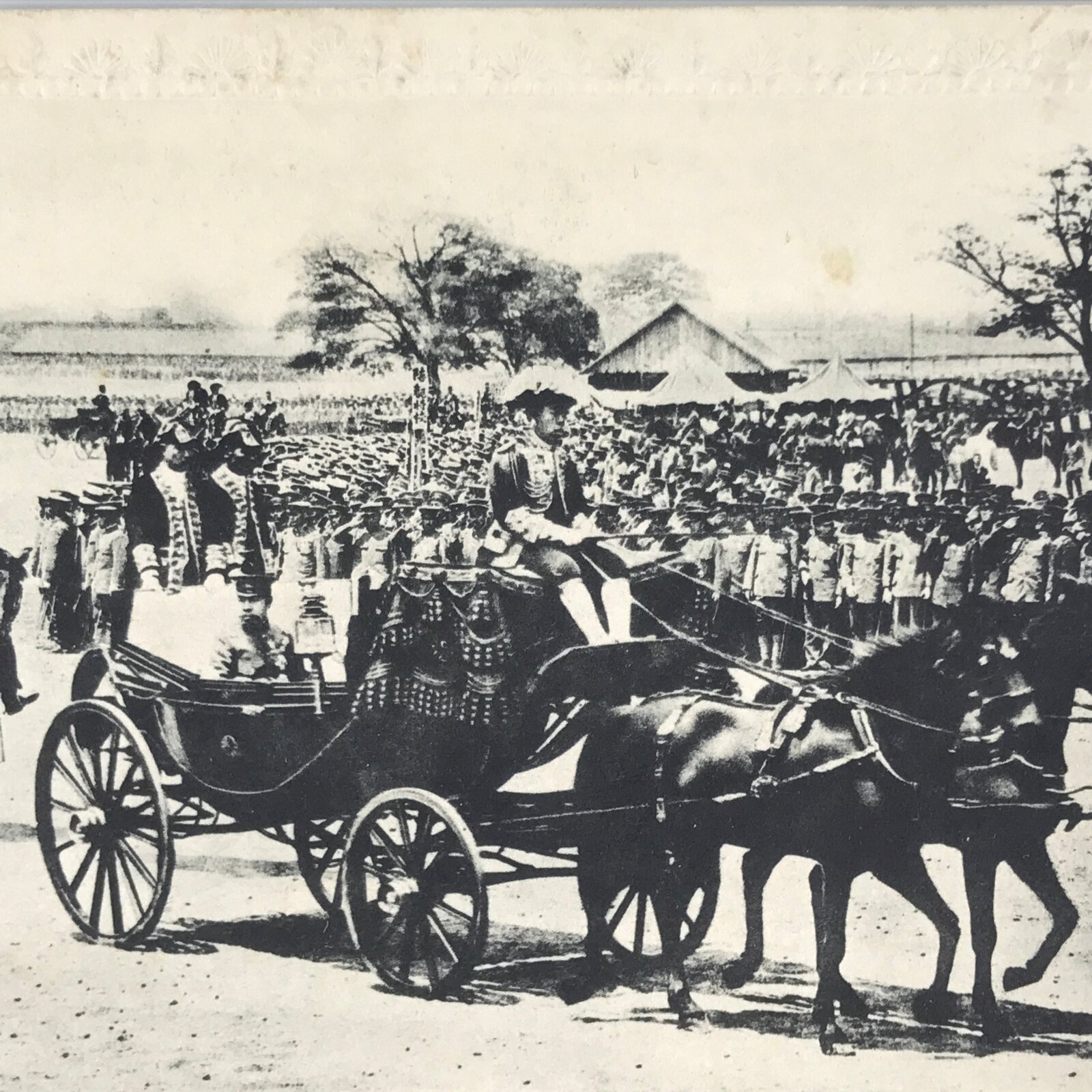 Antique Postcard Japanese Emperor Meiji Military Review Russo-Japanese War PC79