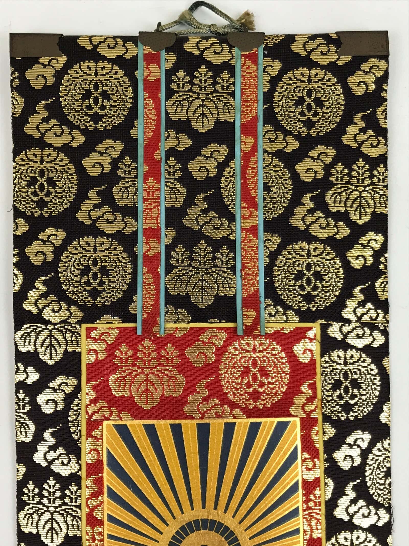 Buddhist Altar Fitting Scroll Vtg Kakejiku Honzon Touritsu Mida Paper Silk BA419