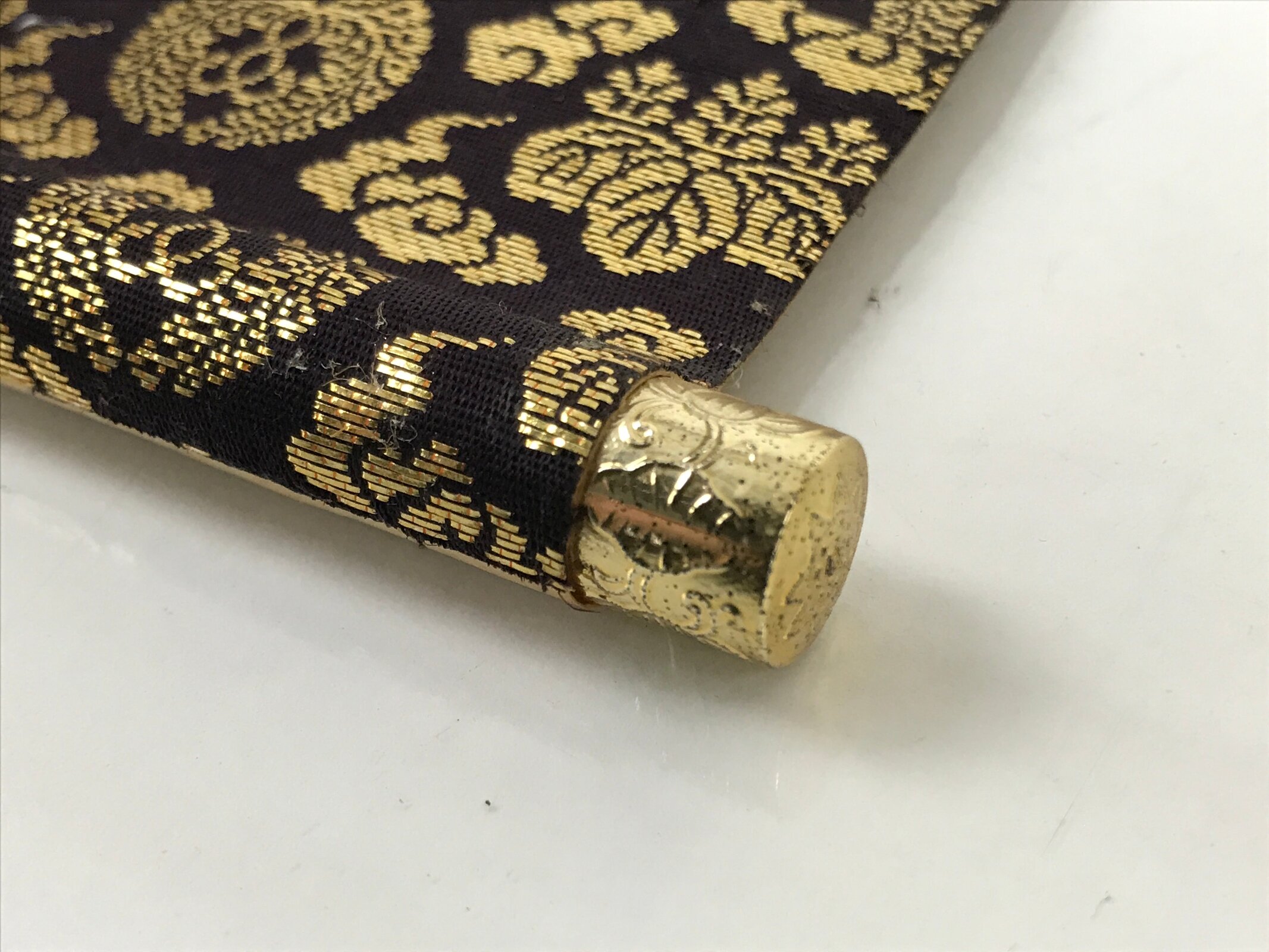 Buddhist Altar Fitting Scroll Vtg Kakejiku Honzon Touritsu Mida Paper Silk BA419