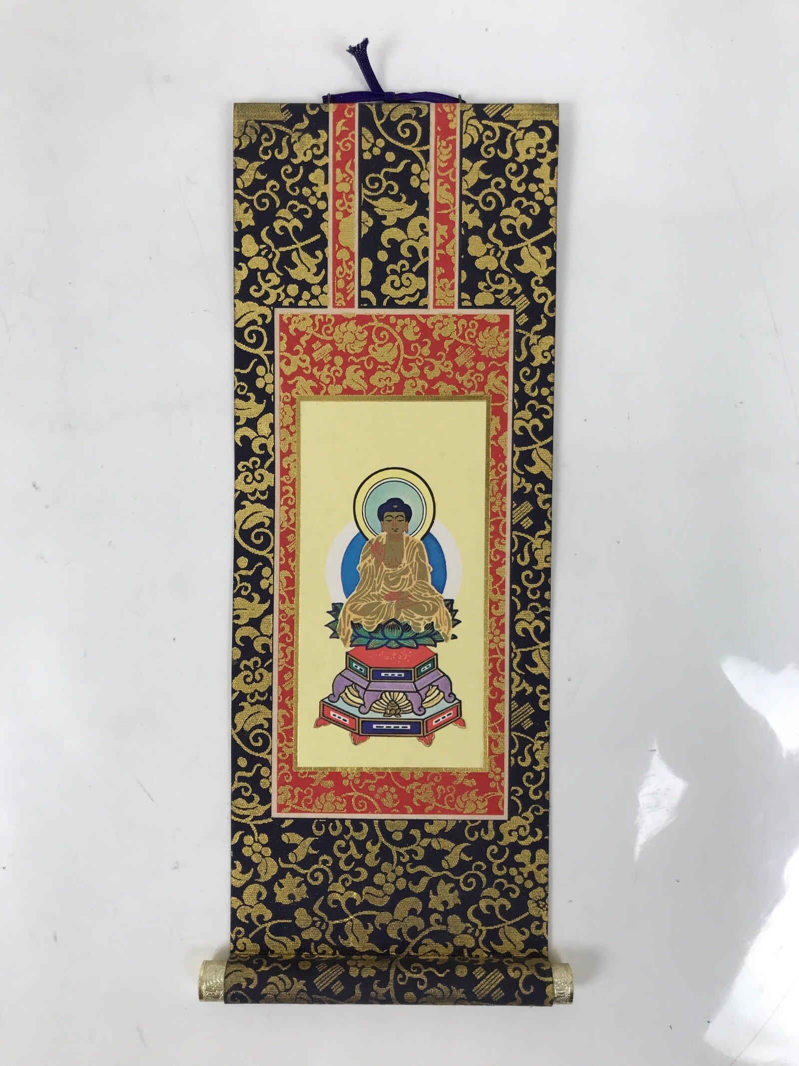 Buddhist Altar Fitting Scroll Vtg Shaka Nyorai Gohonzon Zen Soto Rinzai BA709